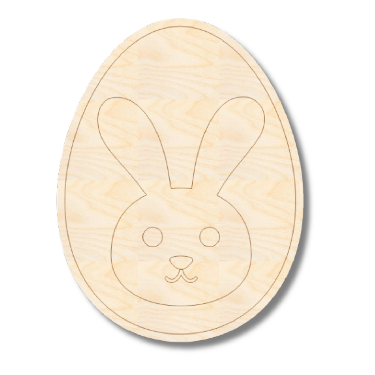 Unfinished Wood Etched Bunny Easter Egg Shape | Paint By Line Crafts | up to 30" DIY