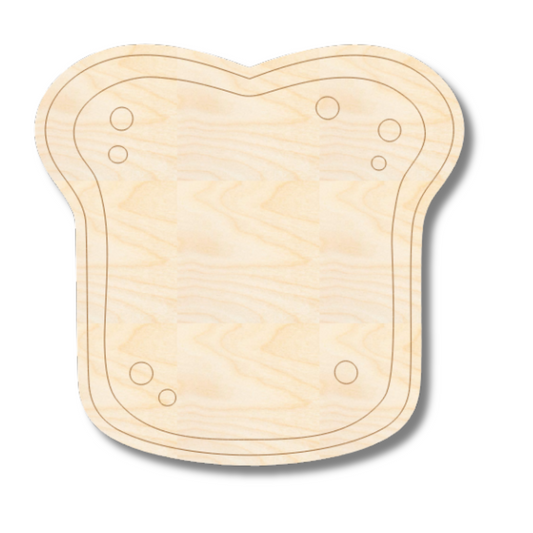 Unfinished Wood Etched Toast Shape | Paint By Line Crafts | up to 30" DIY