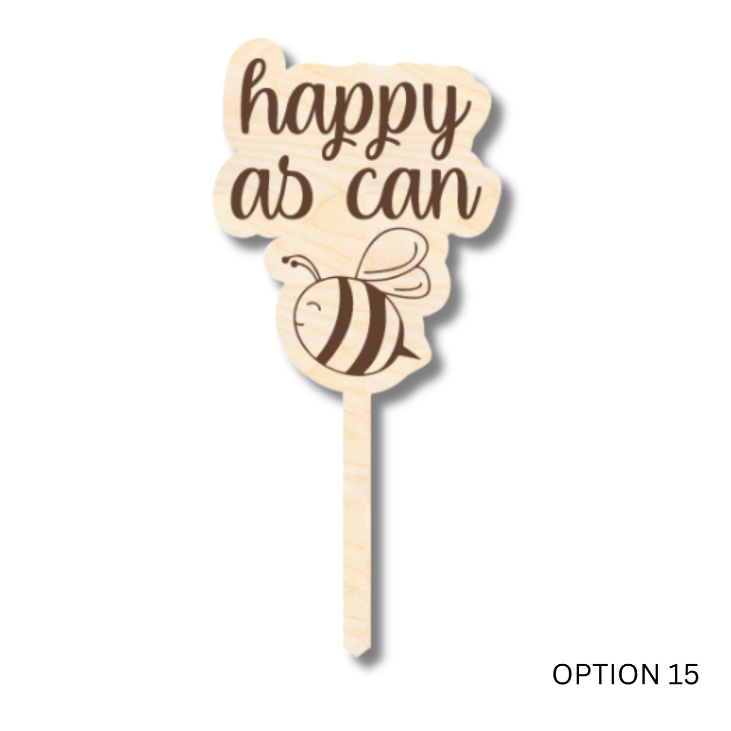 Unfinished Wood Funny Plant Stakes | 24 Options | 5" Tall | 1/8" Wood | Wood Craft Cutout