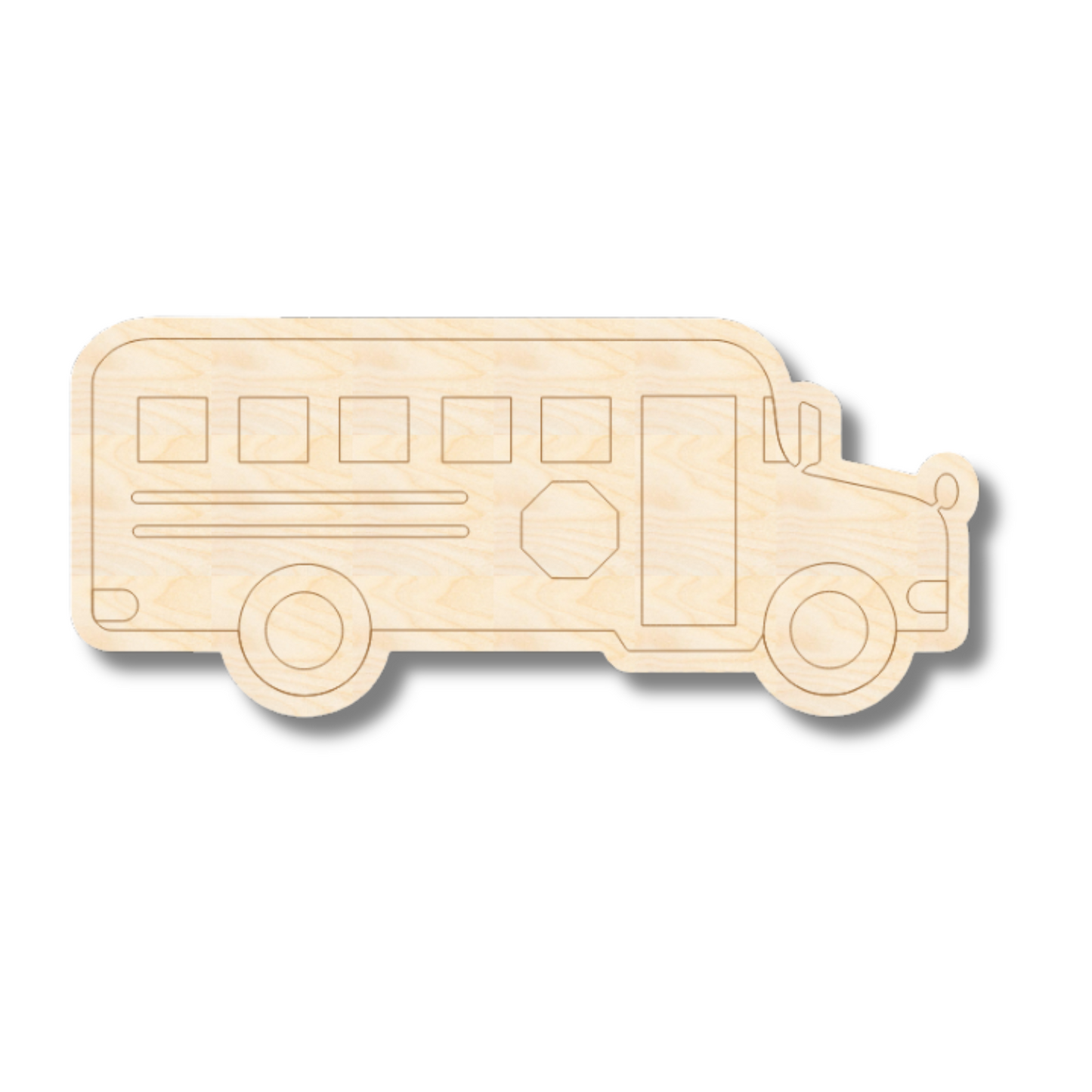 Unfinished Wood Etched School Bus Shape | Paint By Line Crafts | up to 30" DIY