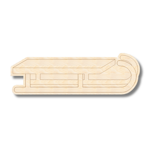 Unfinished Wood Etched Sled Shape | Paint By Line Crafts | up to 30" DIY