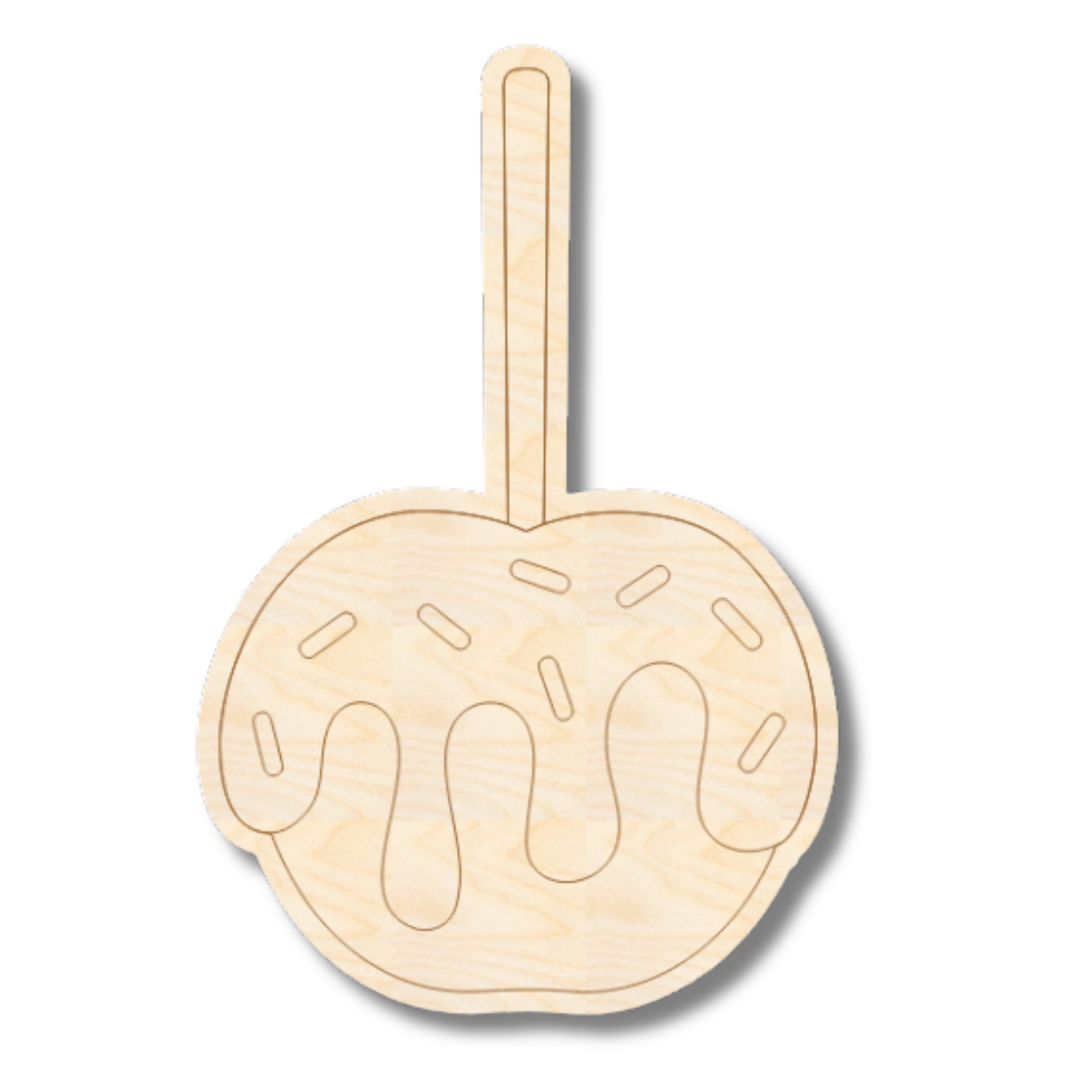 Unfinished Wood Etched Candy Apple Shape | Paint By Line Crafts | up to 30" DIY