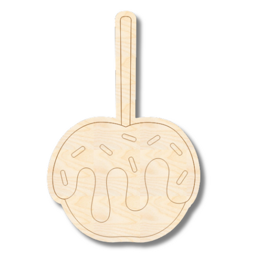 Unfinished Wood Etched Candy Apple Shape | Paint By Line Crafts | up to 30" DIY