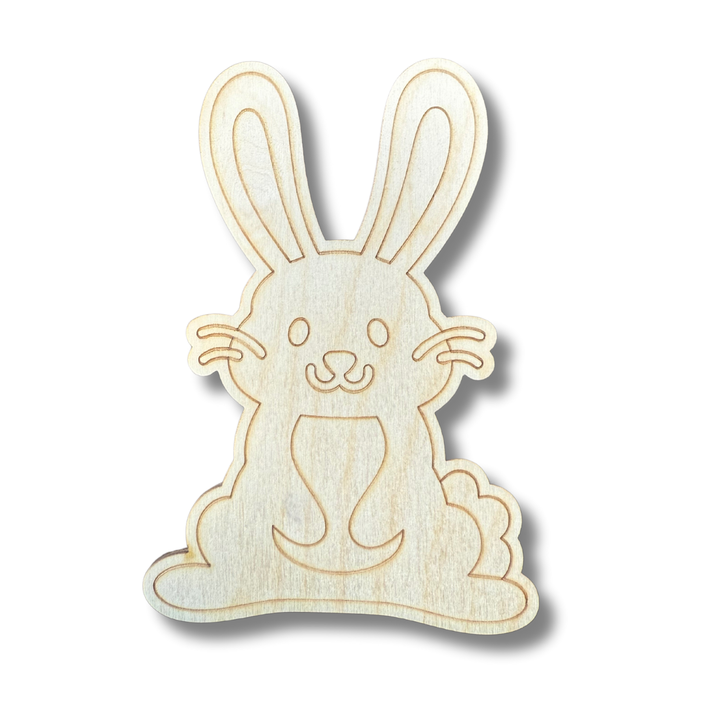 Unfinished Wood Etched Cute Bunny Shape | Paint By Line Crafts | up to 30" DIY