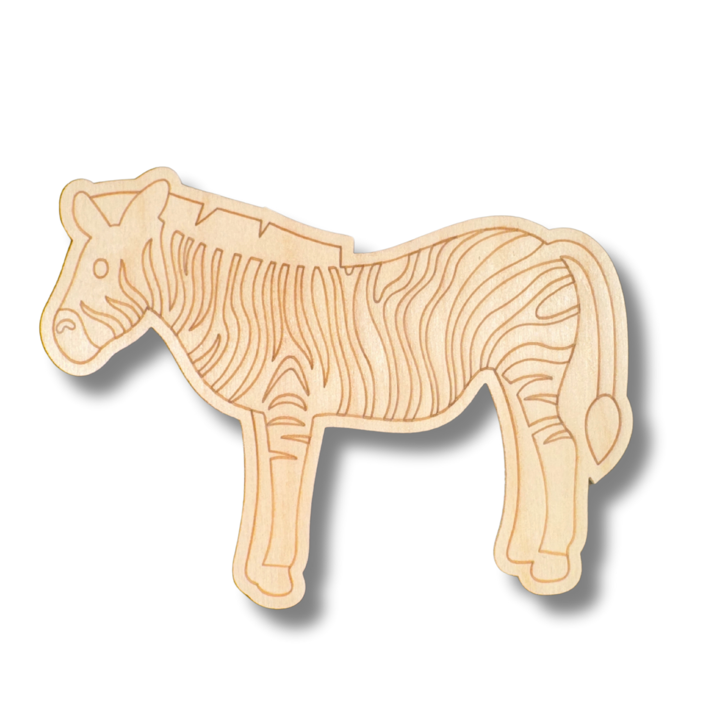Unfinished Wood Etched Zebra Shape | Paint By Line Crafts | up to 30" DIY