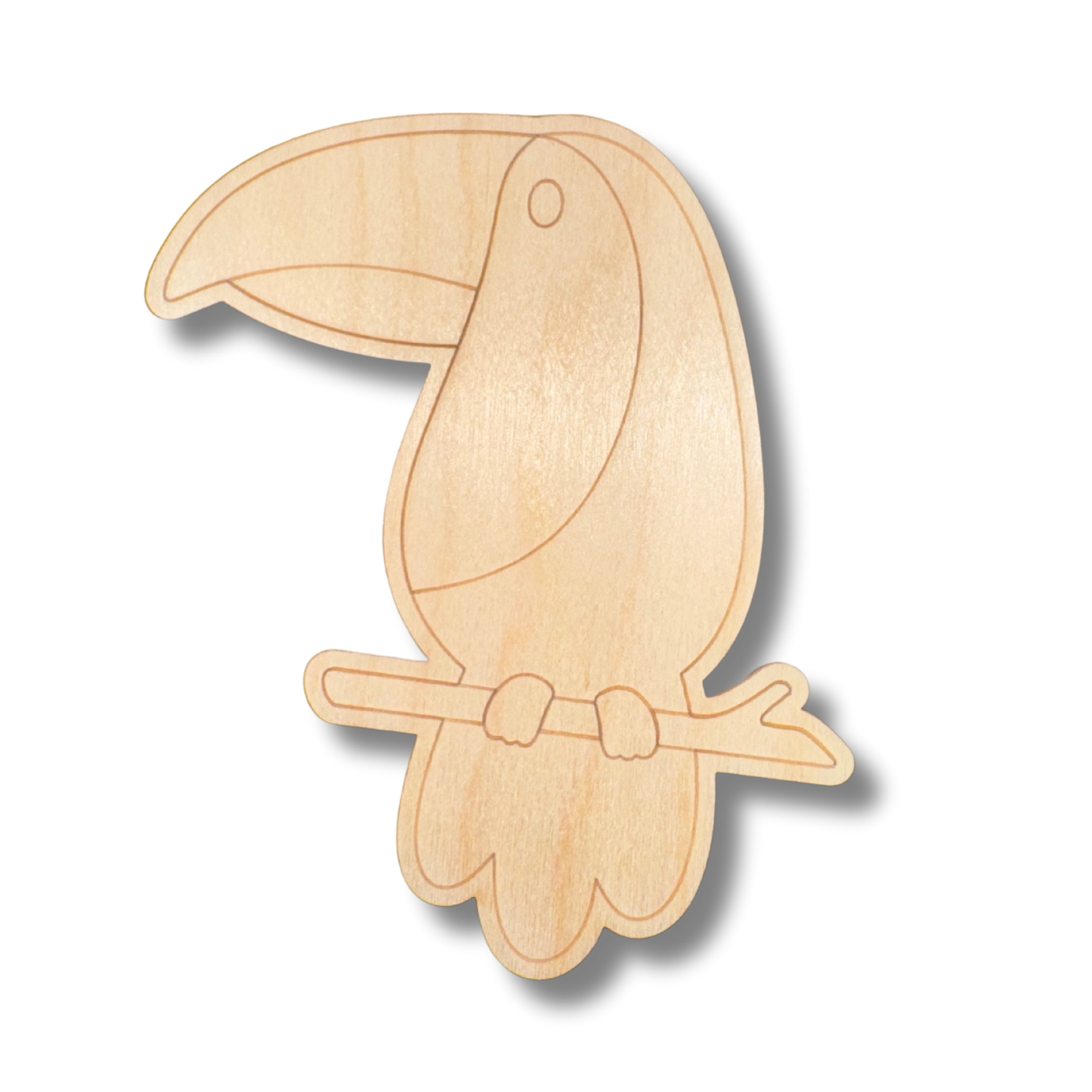 Unfinished Wood Etched Toucan Shape | Paint By Line Crafts | up to 30" DIY