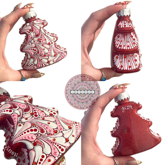 4” Christmas Tree Glitter Ornament