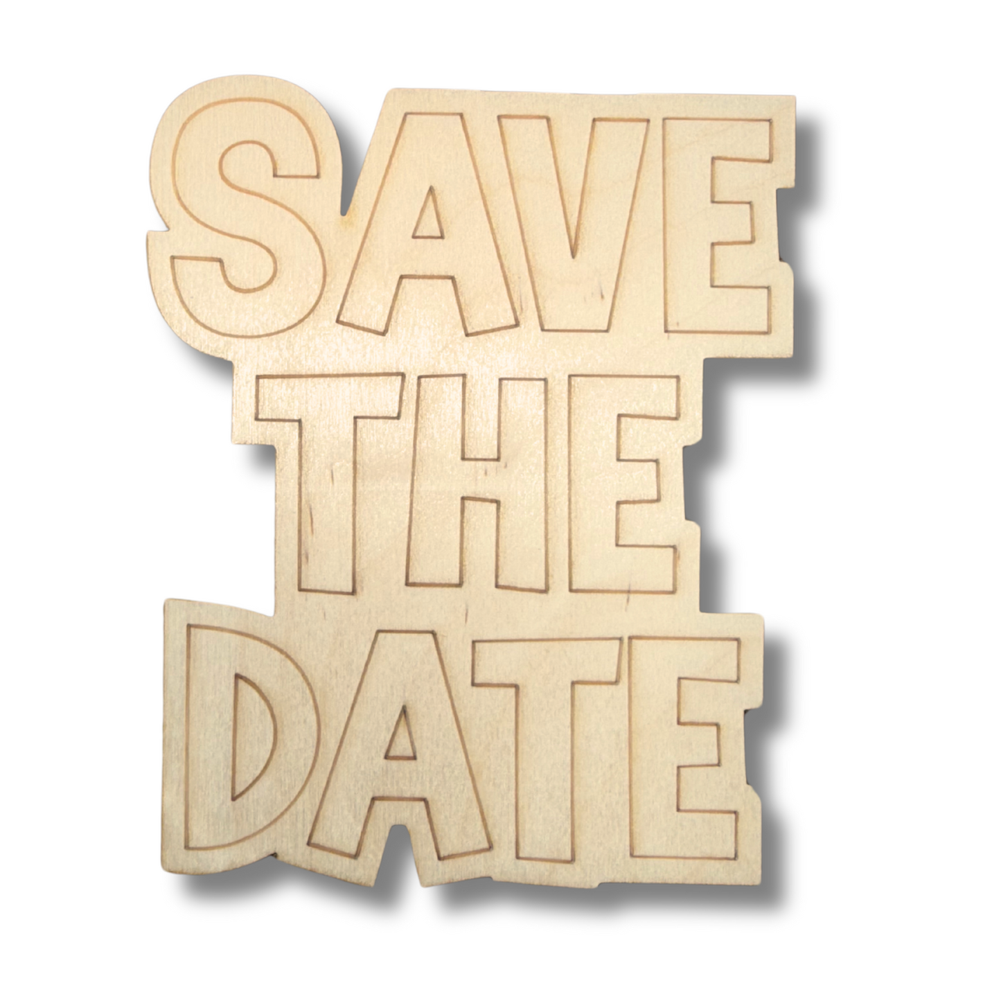 Unfinished Wood Etched Save The Date Shape | Paint By Line Crafts | up to 30" DIY