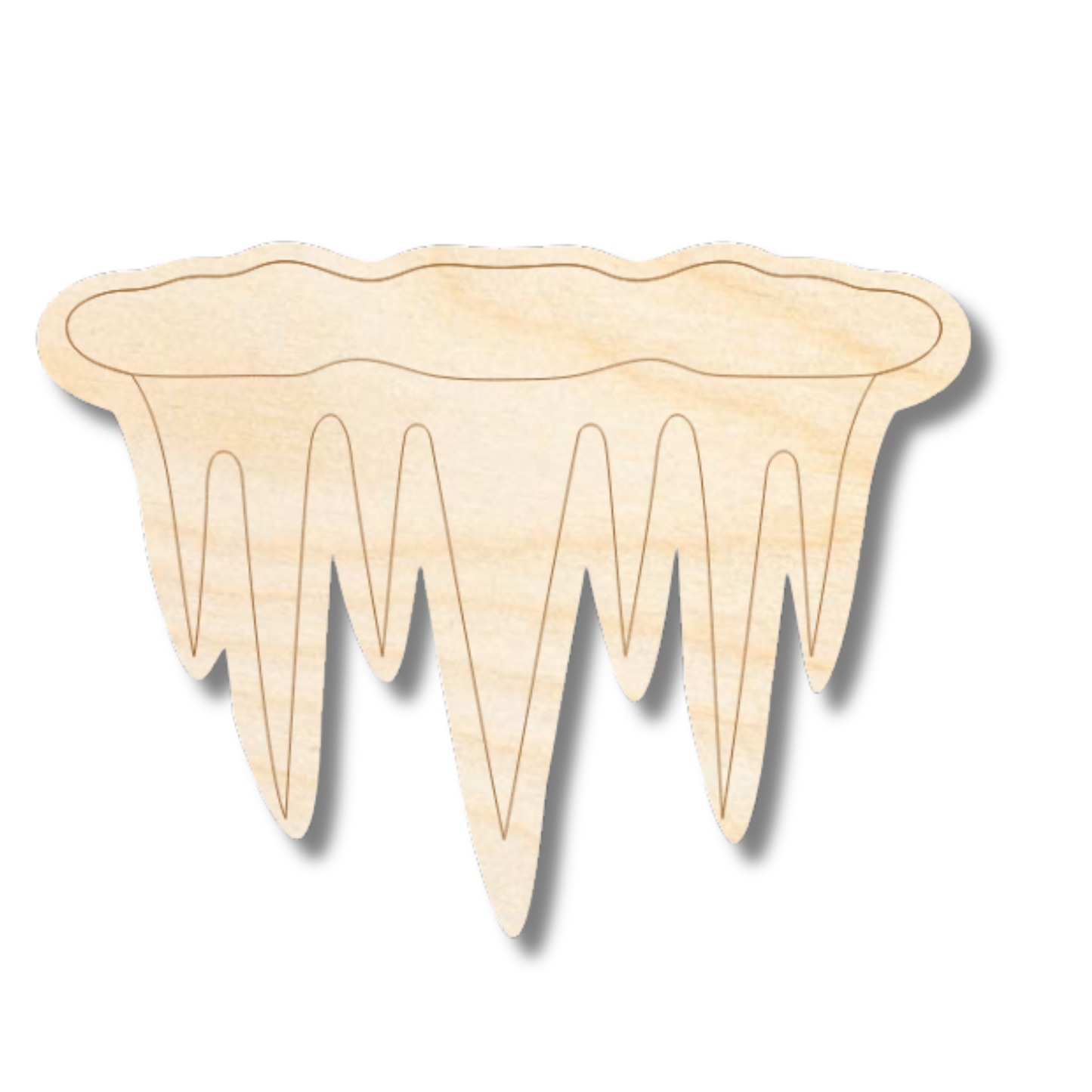 Unfinished Wood Etched Icicle Shape | Paint By Line Crafts | up to 30" DIY