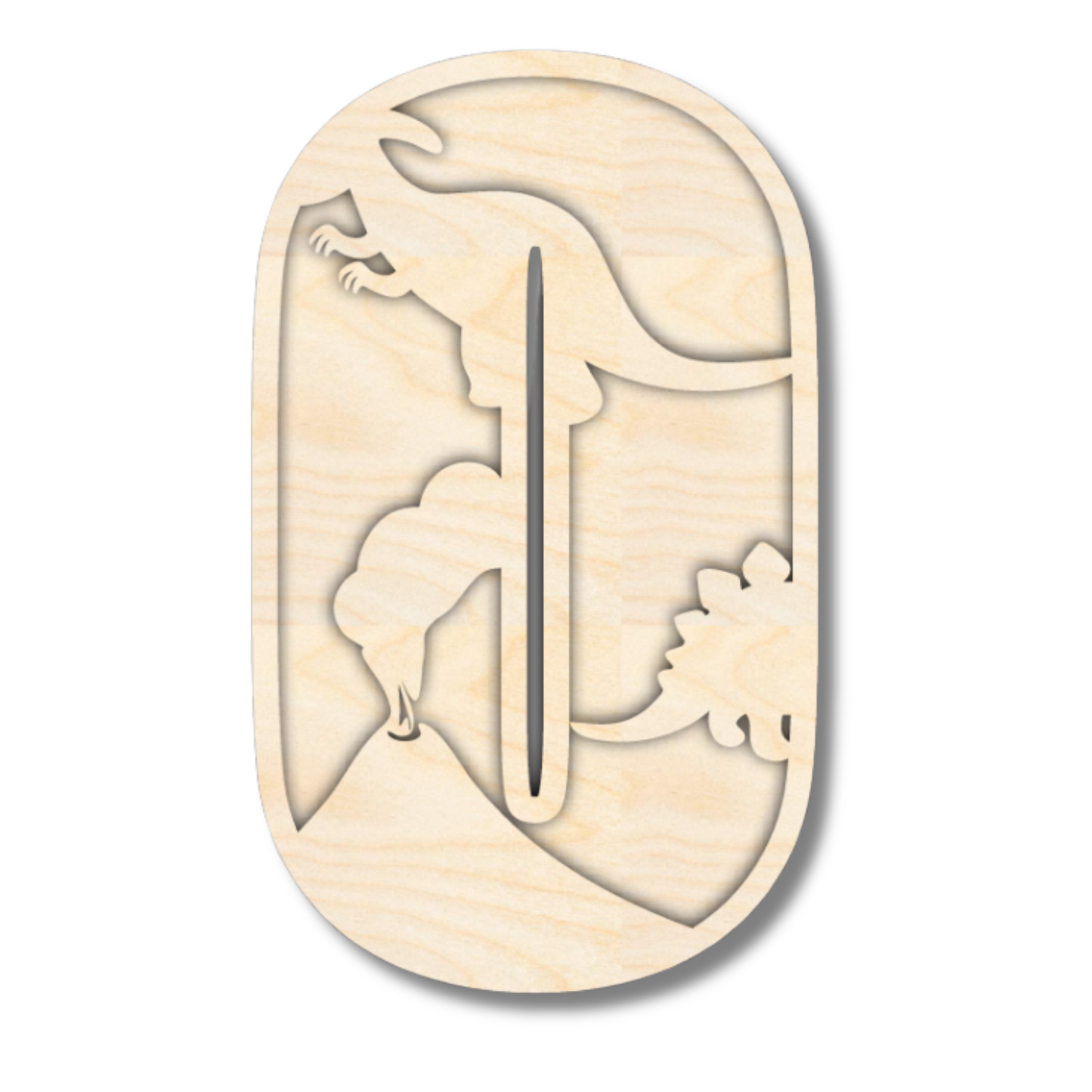 Unfinished Wood Layered Themed Letters | Dinosaur | A-Z | 2 Piece | up to 24"