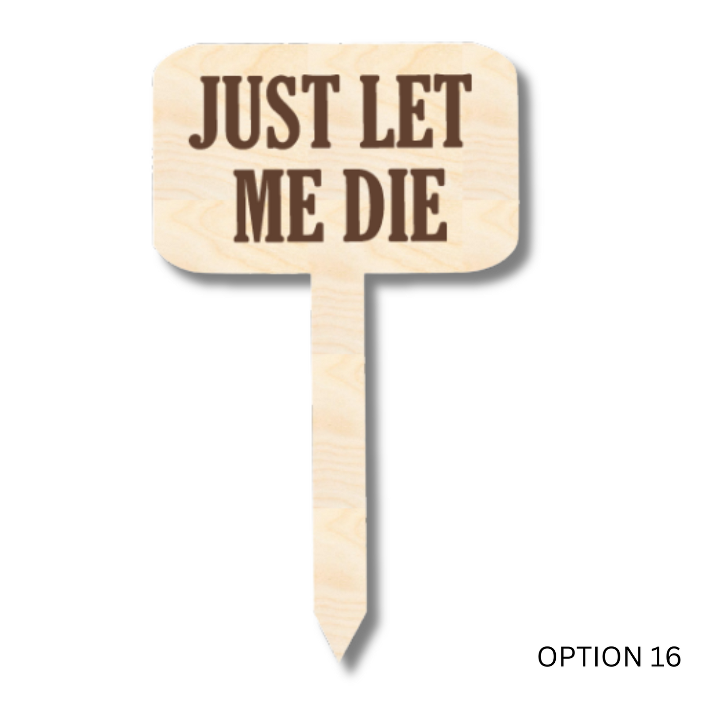 Unfinished Wood Funny Plant Stakes | 24 Options | 5" Tall | 1/8" Wood | Wood Craft Cutout