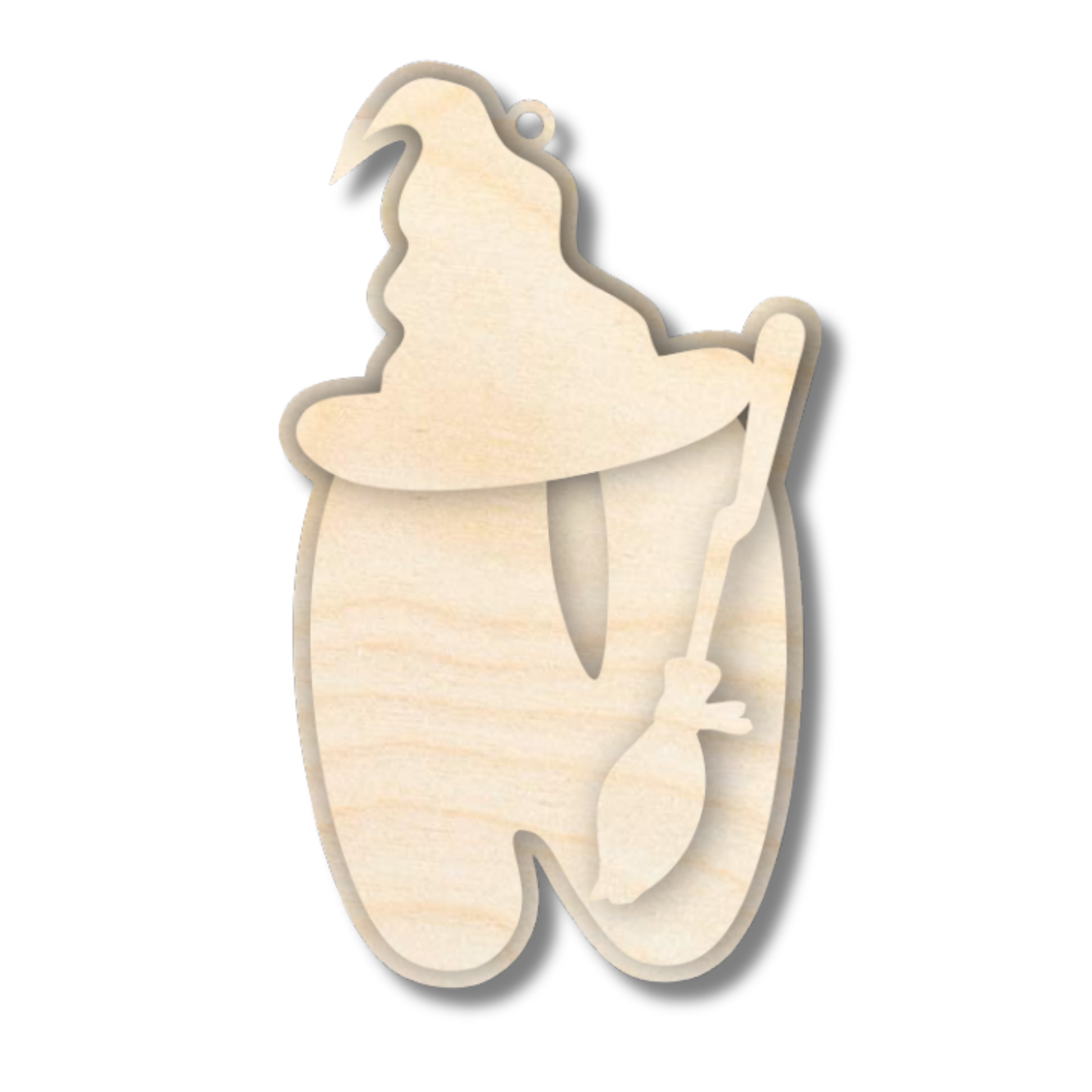 Unfinished Wood Layered Letter Halloween Witch Tags | A-Z | 3 Piece | 6" Tall | 1/8" Wood | Wood Craft DIY