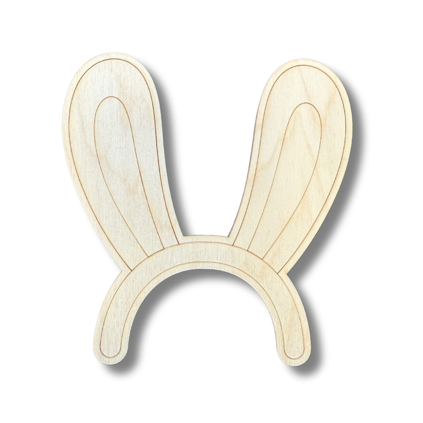 Unfinished Wood Etched Bunny Ears Shape | Paint By Line Crafts | up to 30" DIY