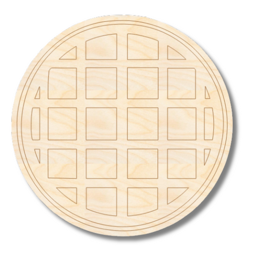 Unfinished Wood Etched Waffles Shape | Paint By Line Crafts | up to 30" DIY
