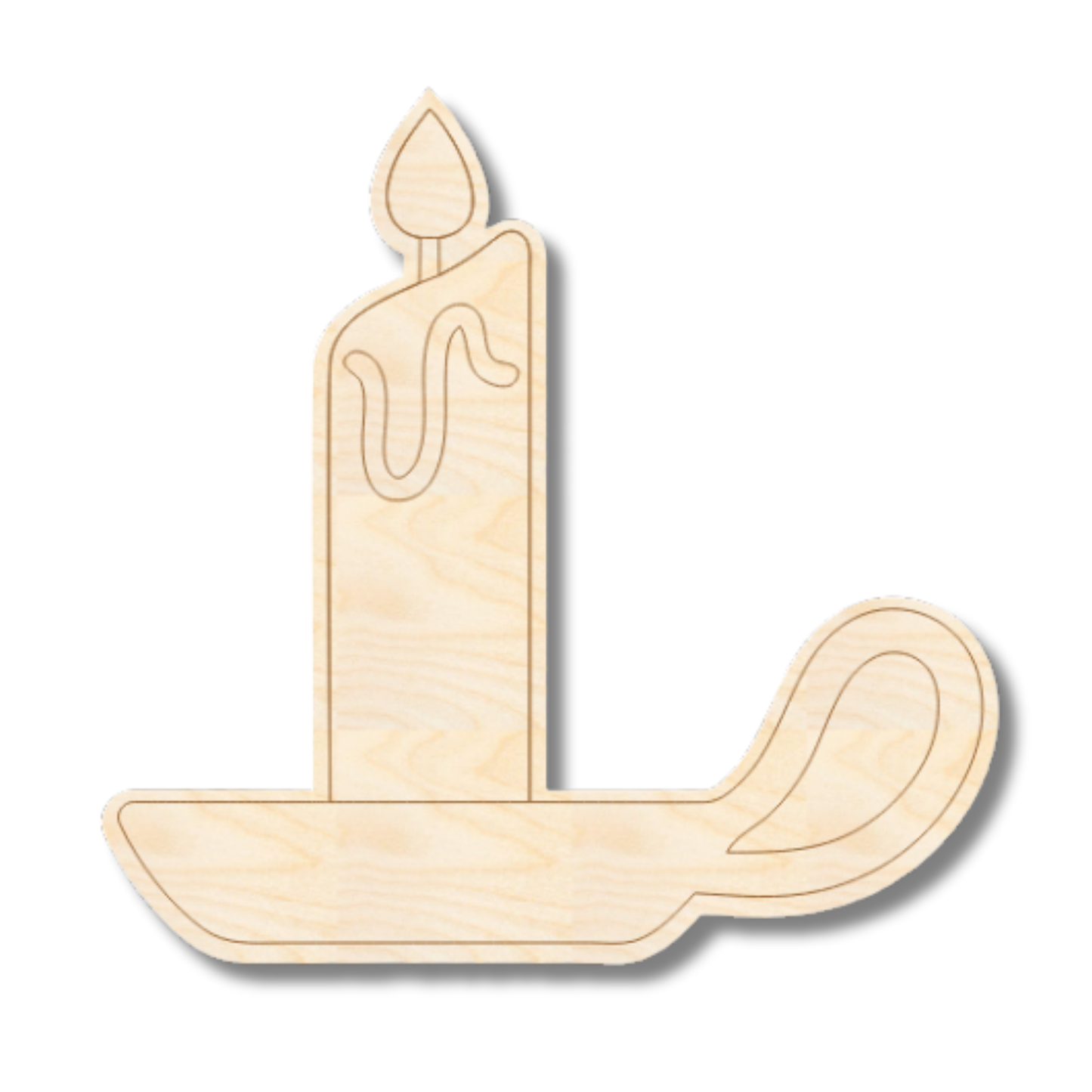 Unfinished Wood Etched Melting Candle Up Shape | Paint By Line Crafts | up to 30" DIY