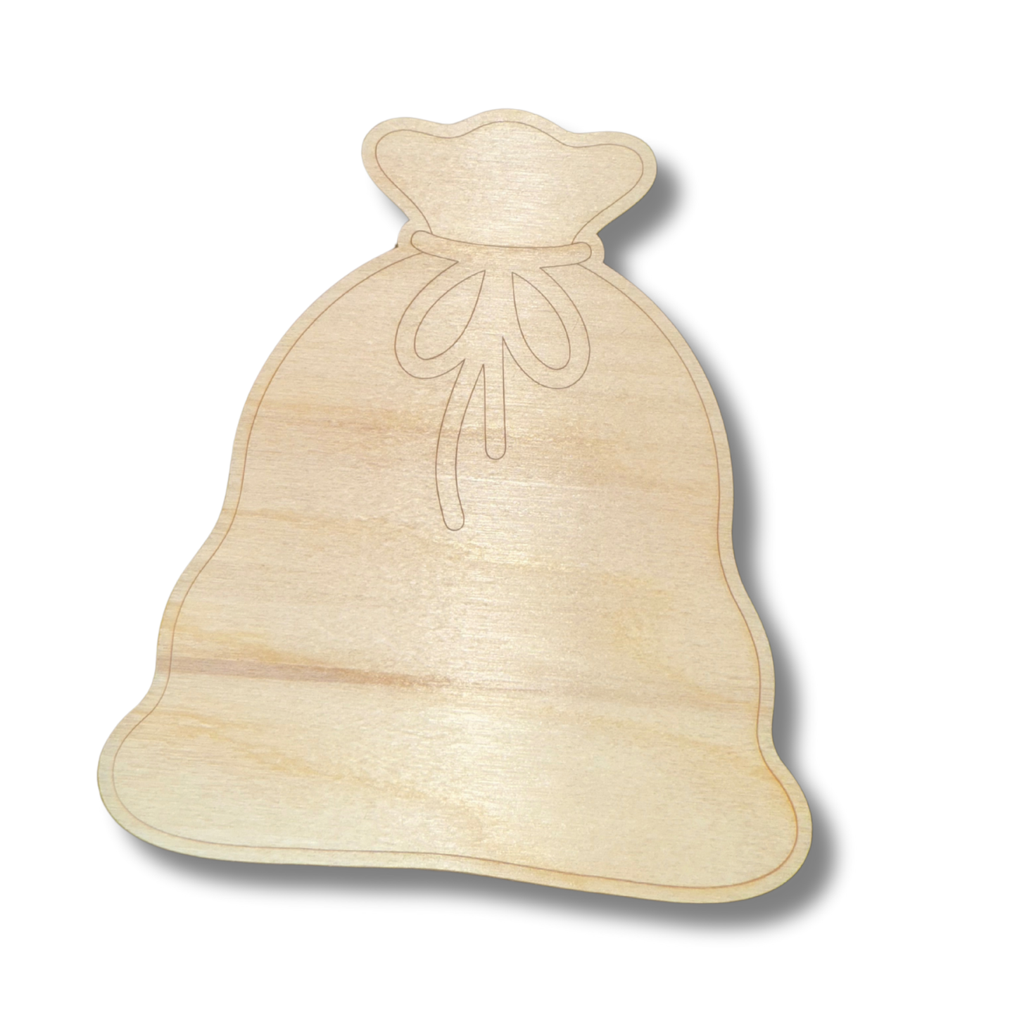 Unfinished Wood Etched Santa's Sack Shape | Paint By Line Crafts | up to 30" DIY