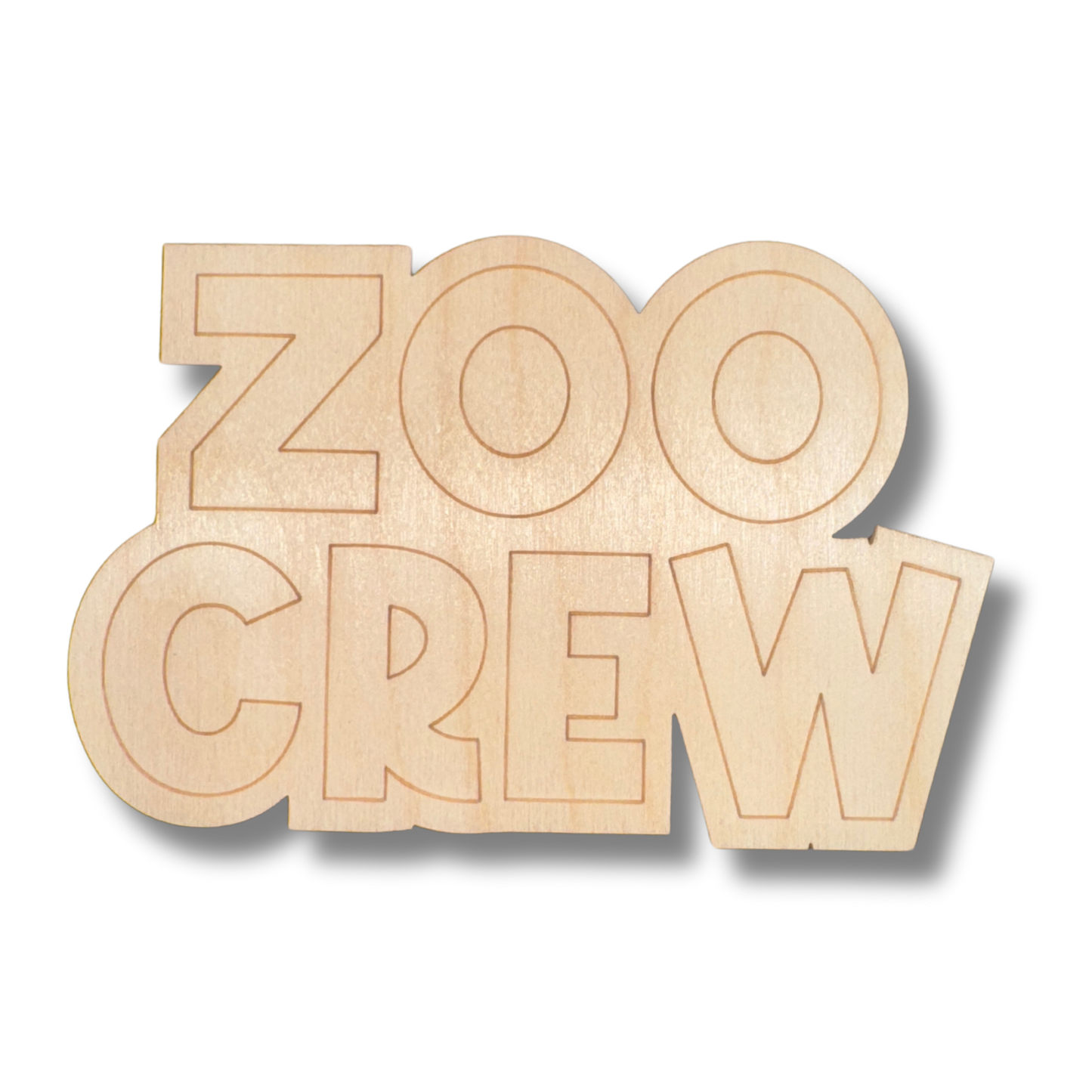 Unfinished Wood Etched Zoo Crew Shape | Paint By Line Crafts | up to 30" DIY