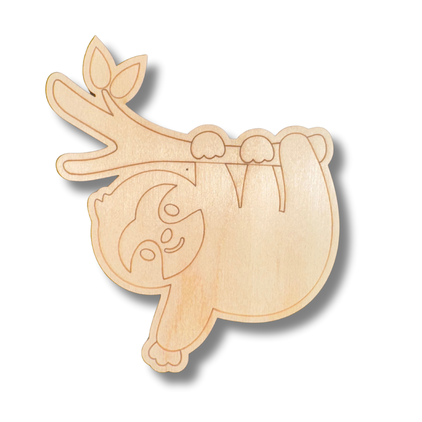 Unfinished Wood Etched Sloth Shape | Paint By Line Crafts | up to 30" DIY