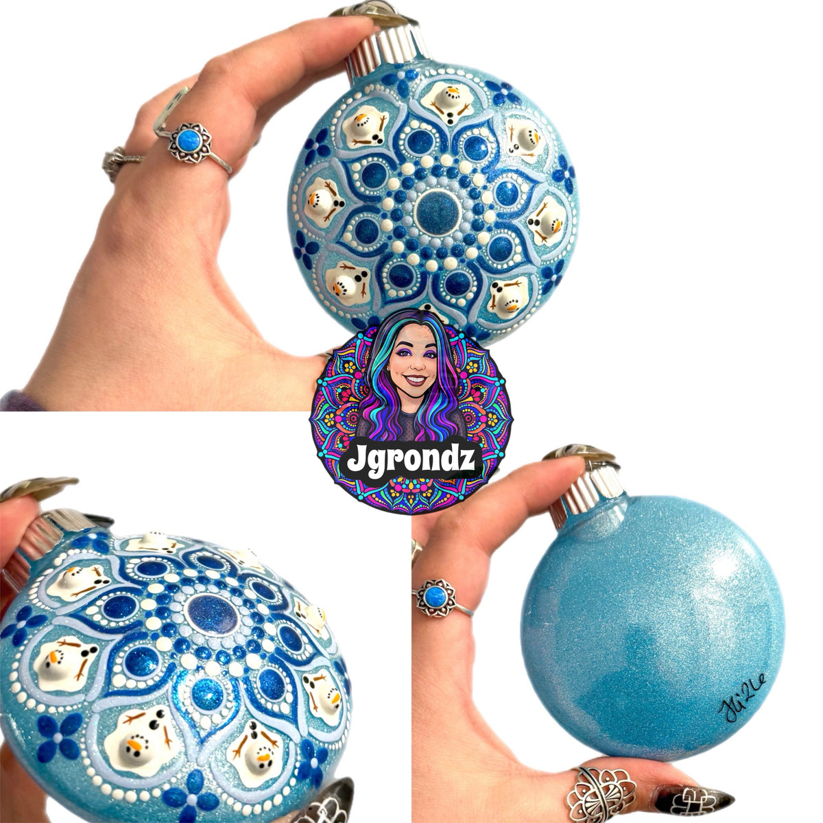 3” Melting Snowman Mandala Ornament