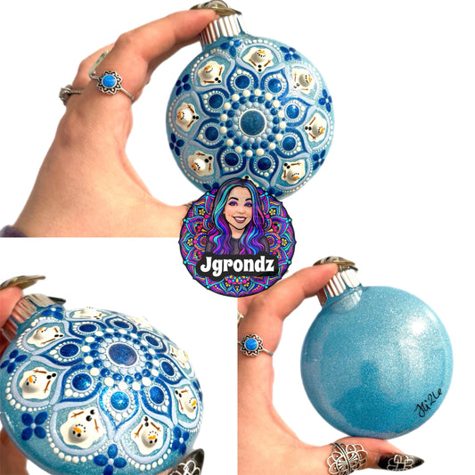 3” Melting Snowman Mandala Ornament