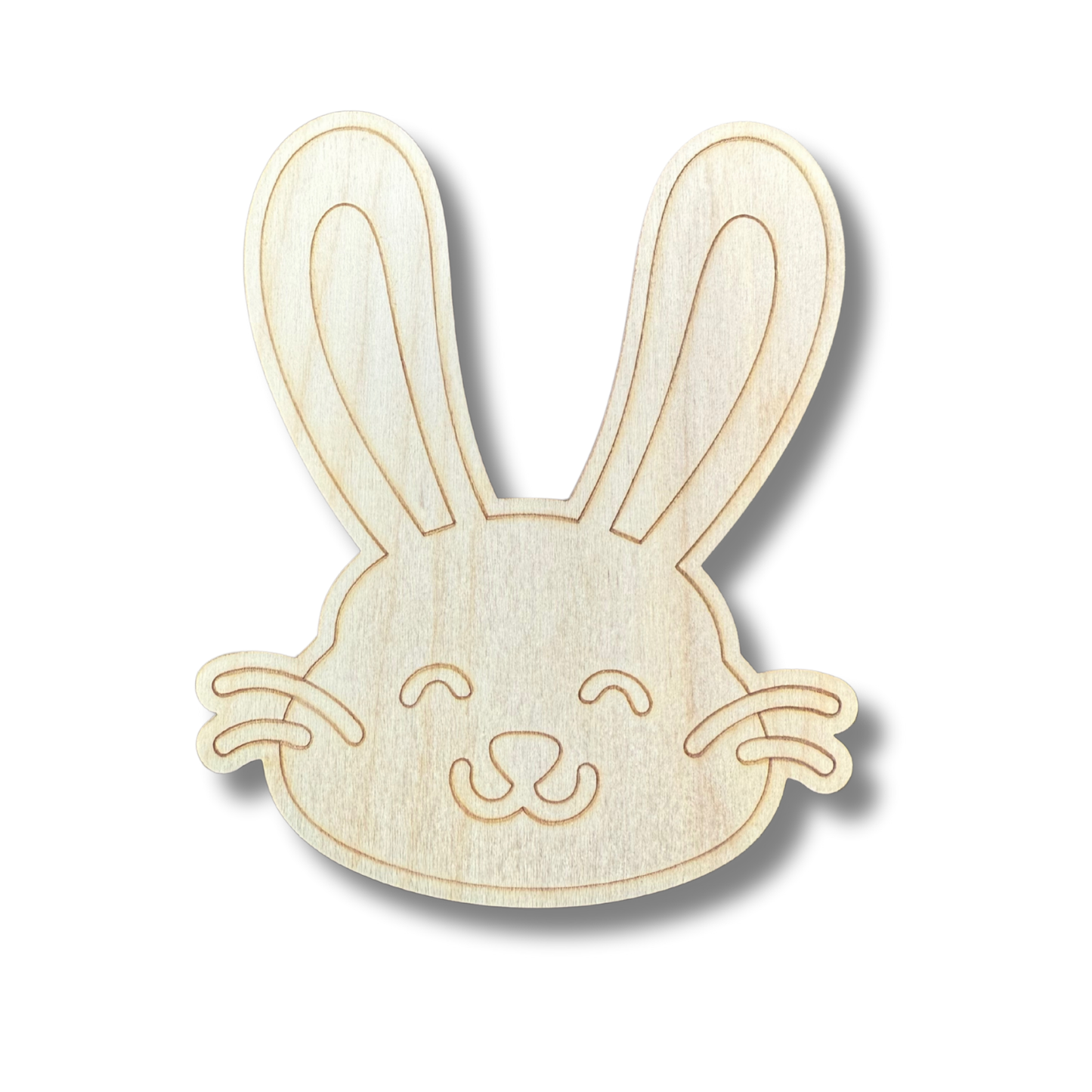 Unfinished Wood Etched Cute Bunny Head Shape | Paint By Line Crafts | up to 30" DIY