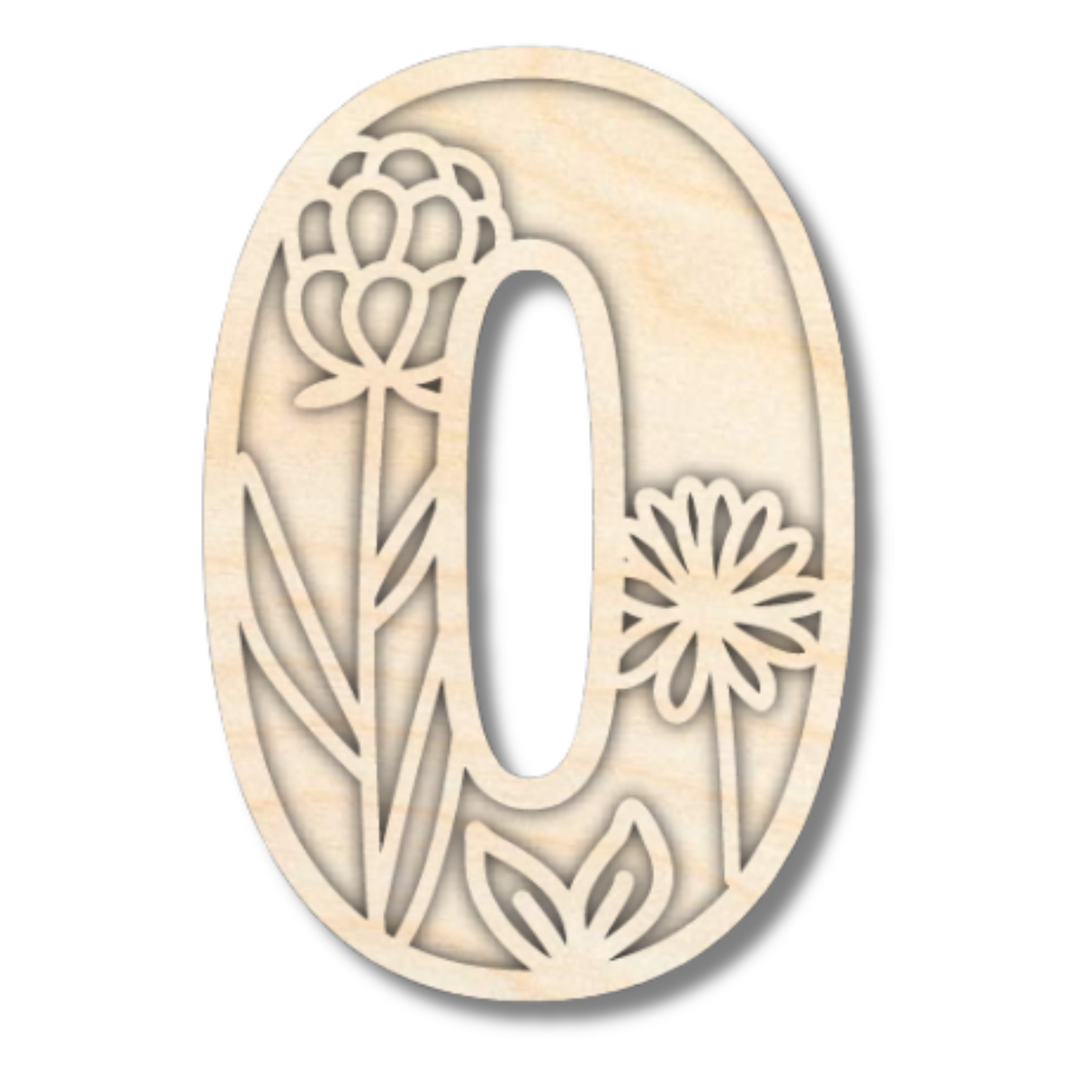 Unfinished Wood Layered Themed Letters | Wild Flowers | A-Z | 2 Piece | up to 24"