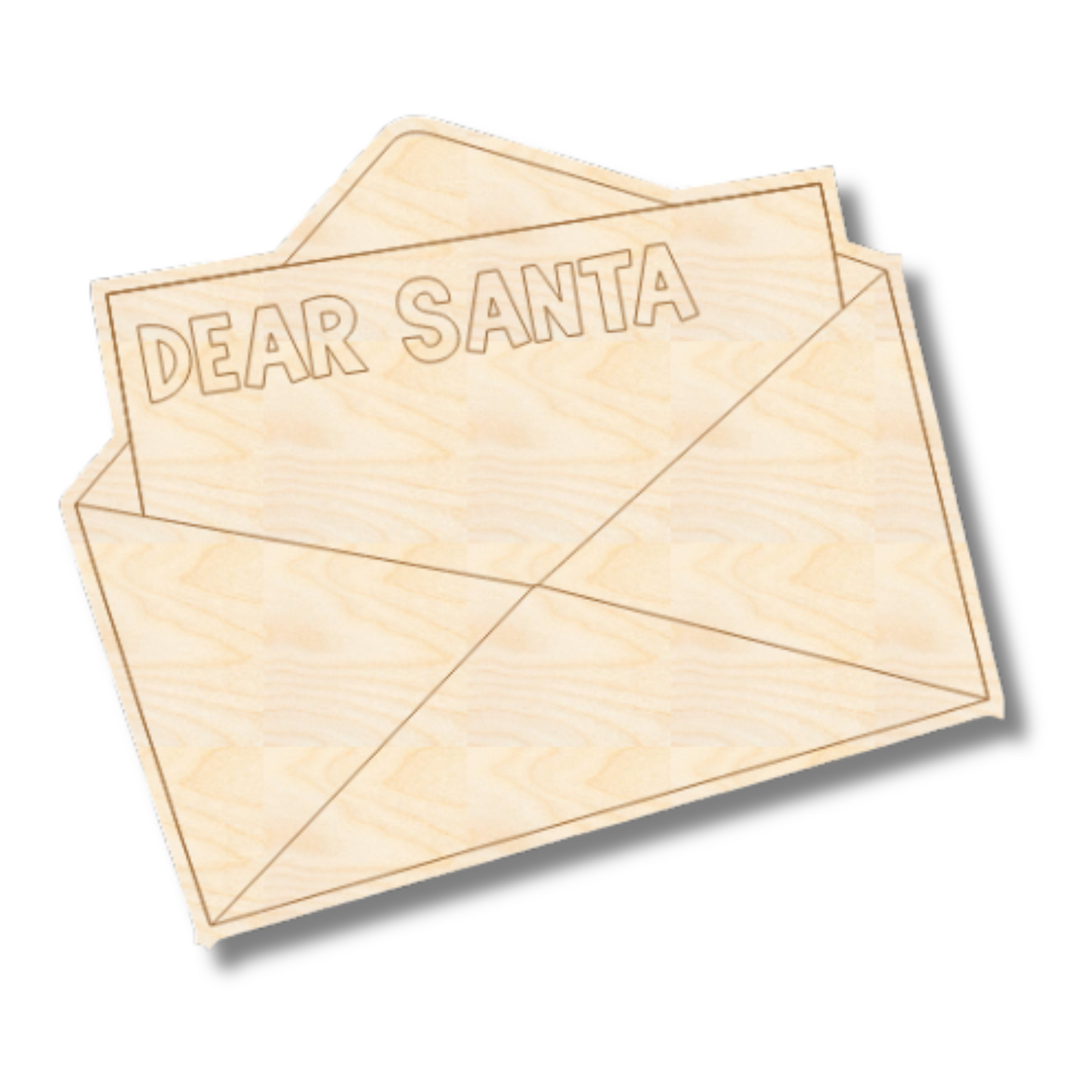 Unfinished Wood Etched Santa Letter Shape | Paint By Line Crafts | up to 30" DIY