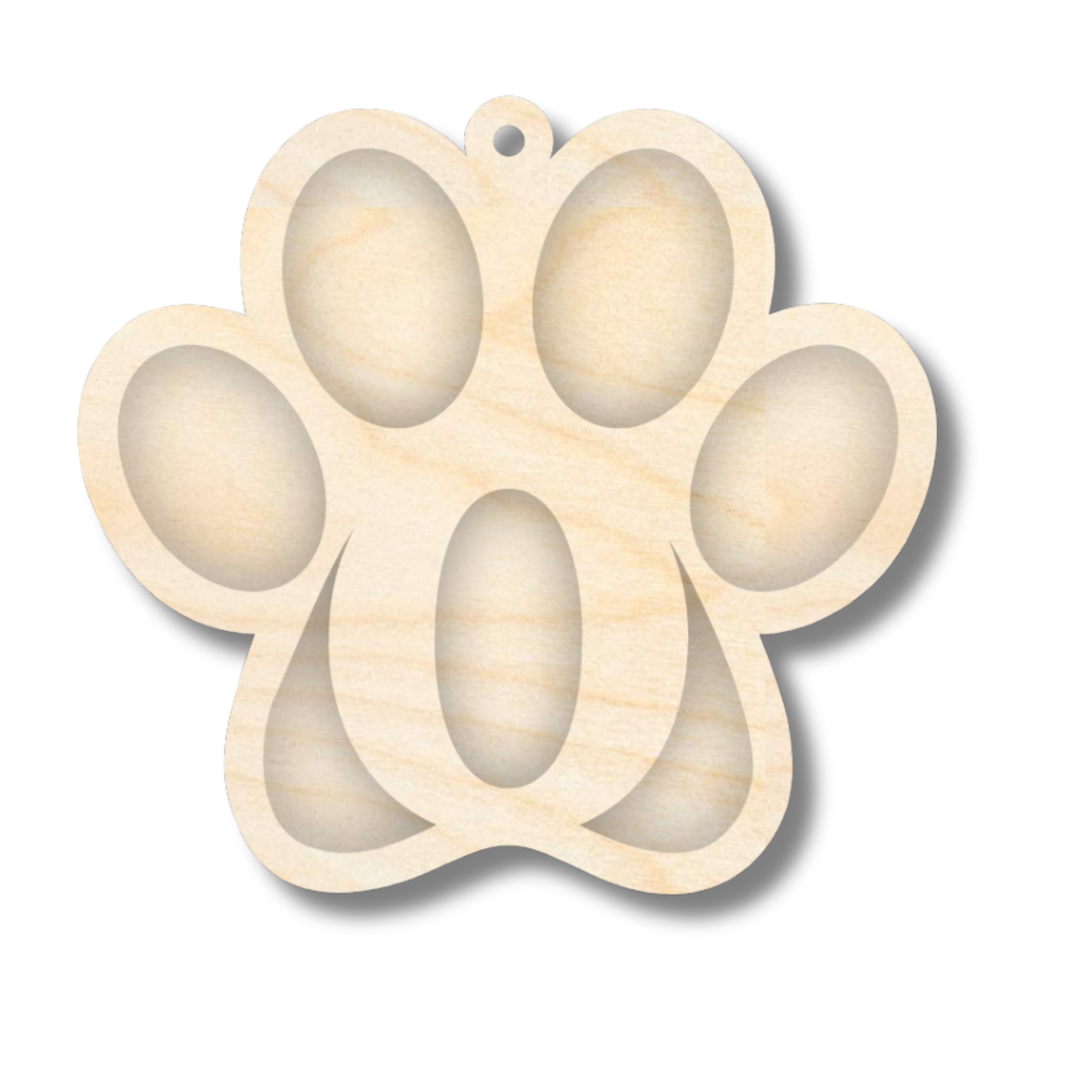 Unfinished Wood Layered Letter Paw Print Tags | A-Z | 2 Piece | 5" Wide | 1/8" Wood | Wood Craft DIY