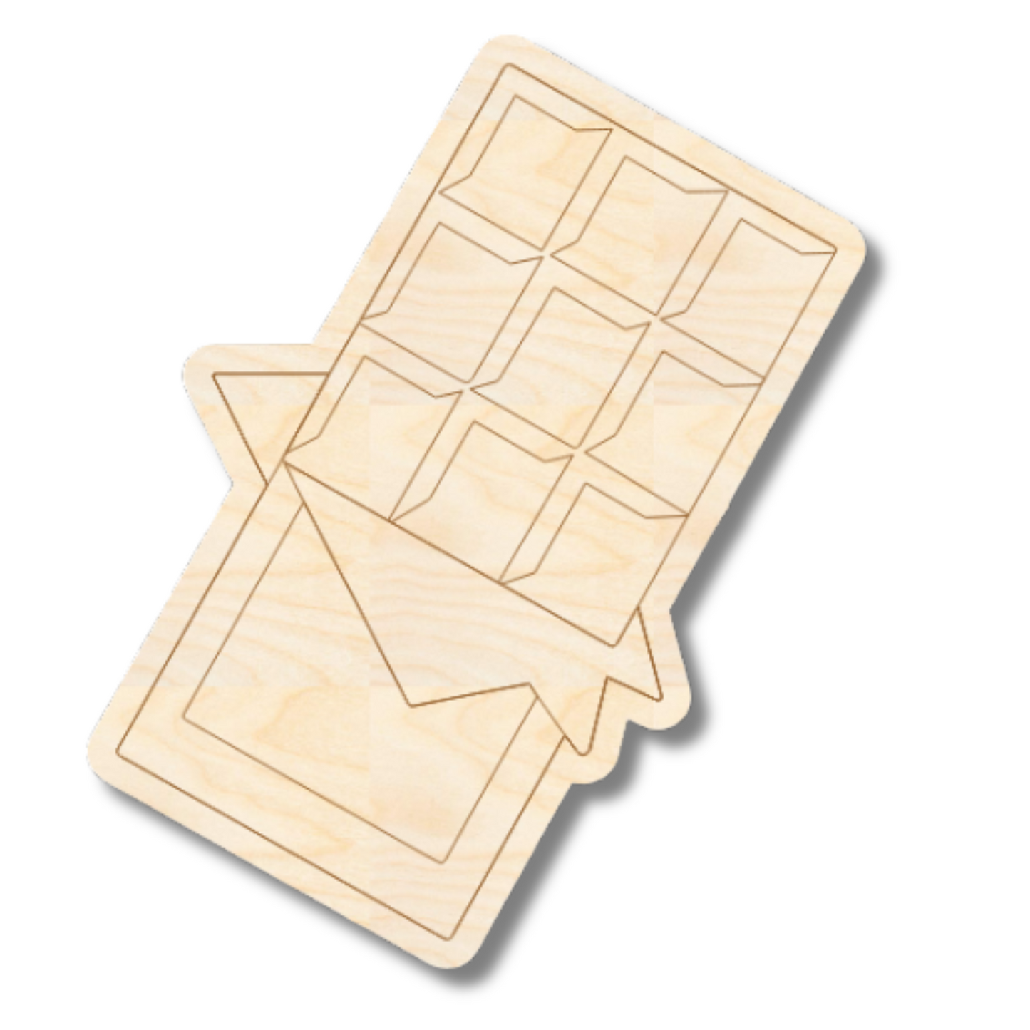 Unfinished Wood Etched Candy Bar Shape | Paint By Line Crafts | up to 30" DIY