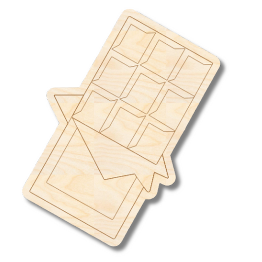 Unfinished Wood Etched Candy Bar Shape | Paint By Line Crafts | up to 30" DIY