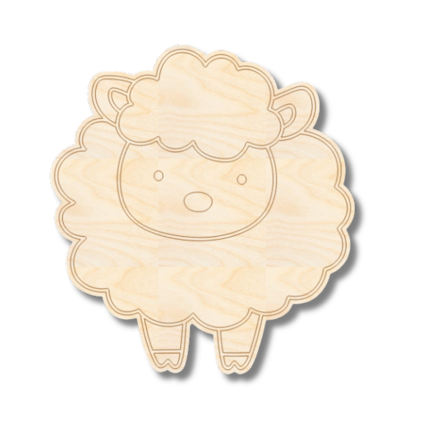 Unfinished Wood Etched Farm Sheep Shape | Paint By Line Crafts | up to 30" DIY