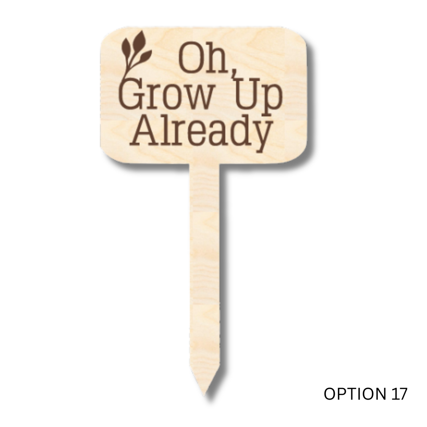 Unfinished Wood Funny Plant Stakes | 24 Options | 5" Tall | 1/8" Wood | Wood Craft Cutout