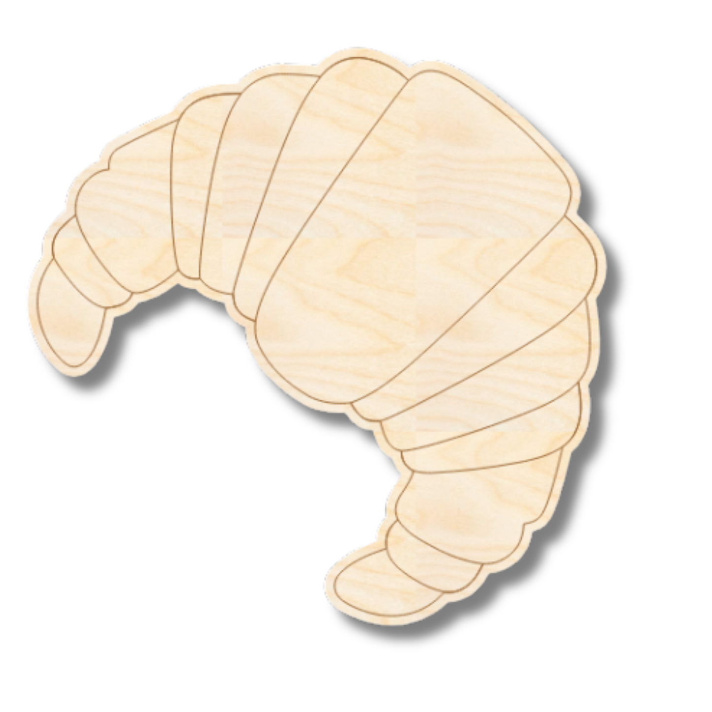 Unfinished Wood Etched Croissant Shape | Paint By Line Crafts | up to 30" DIY