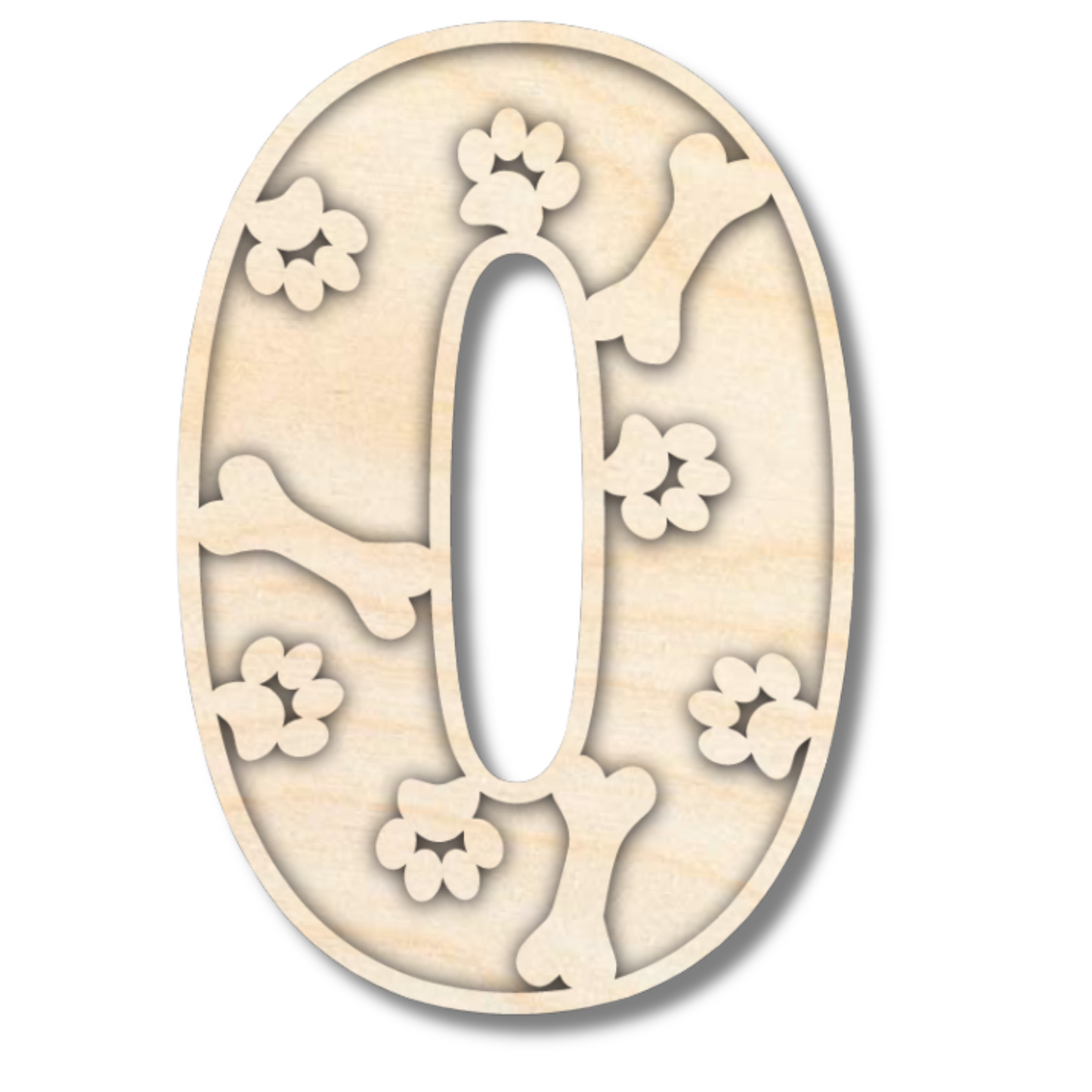 Unfinished Wood Layered Themed Letters | Paw Print | A-Z | 2 Piece | up to 24"