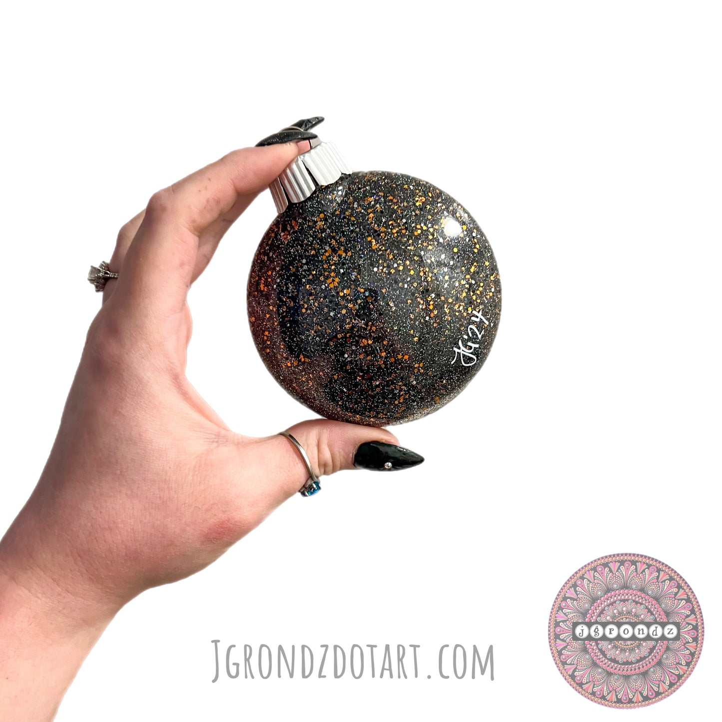 3” Halloween Mandala Glitter Ornament