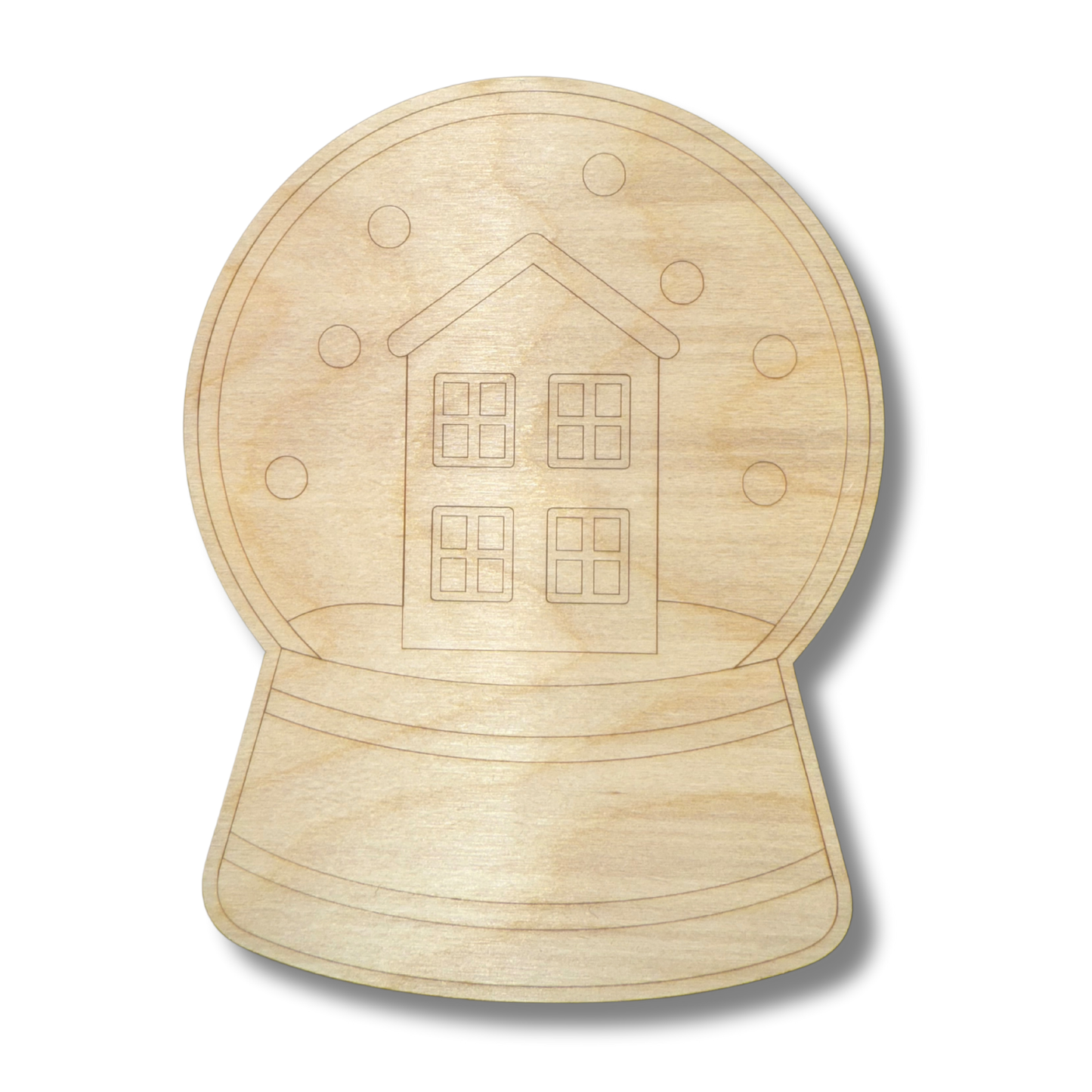 Unfinished Wood Etched Snow Globe Shape | Paint By Line Crafts | up to 30" DIY