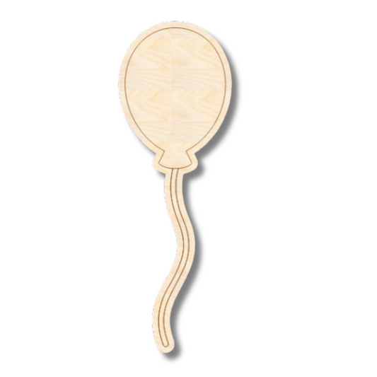 Unfinished Wood Etched Birthday Balloon Shape | Paint By Line Crafts | up to 30" DIY