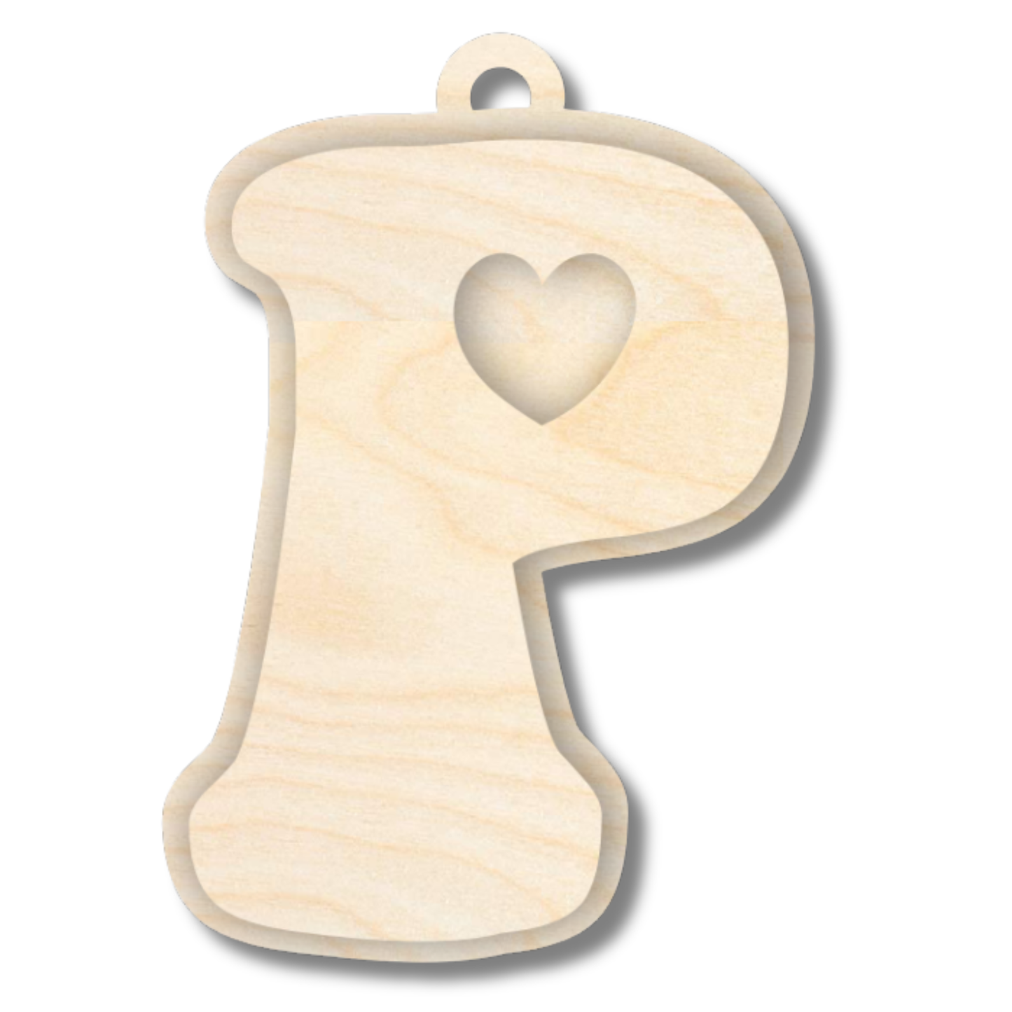 Unfinished Wood Layered Letter Valentines Tags | A-Z | 2 Piece | 6" Tall | 1/8" Wood | Wood Craft DIY
