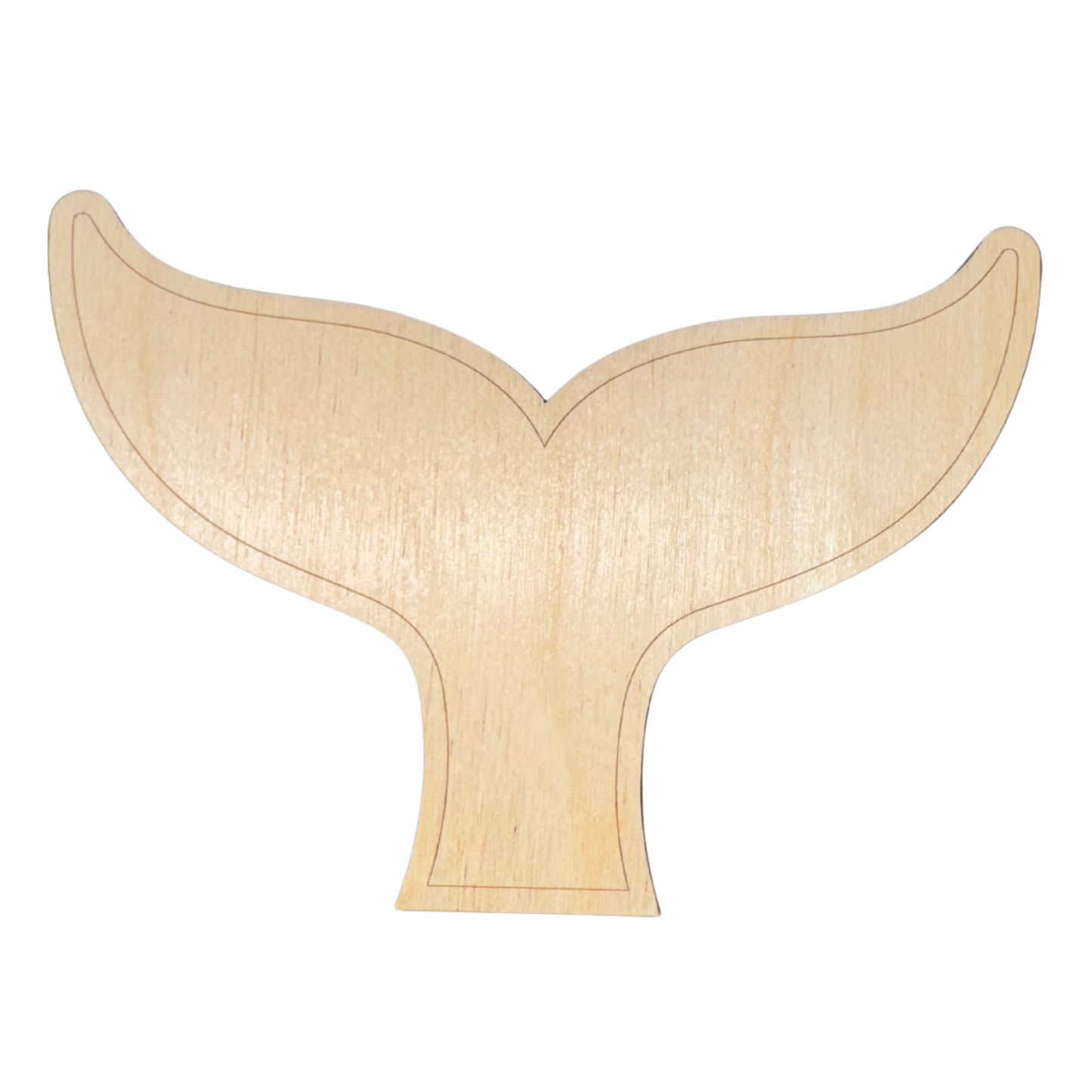 Unfinished Wood Etched Whale Tail Shape | Paint By Line Crafts | up to 30" DIY