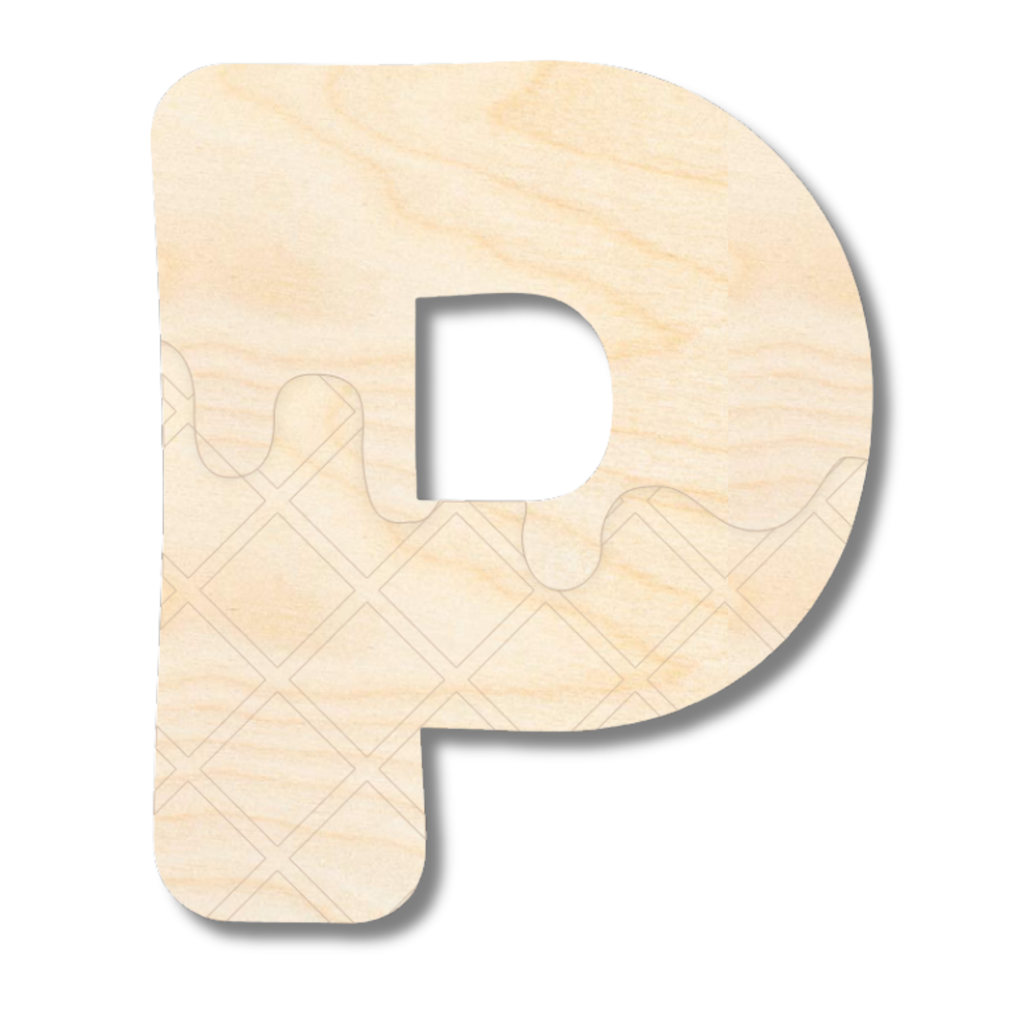 Unfinished Wood Layered Etched Themed Letters | Ice Cream | A-Z | 2 Piece | up to 24"
