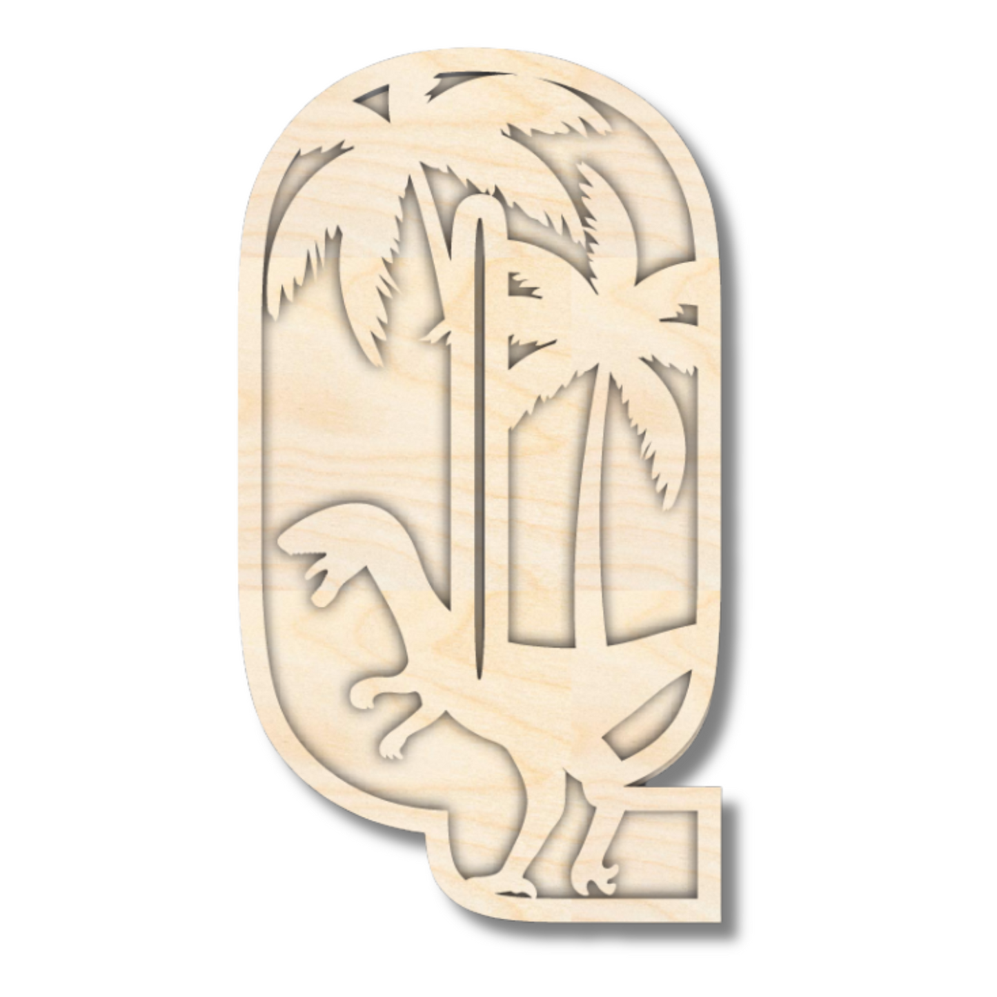 Unfinished Wood Layered Themed Letters | Dinosaur | A-Z | 2 Piece | up to 24"