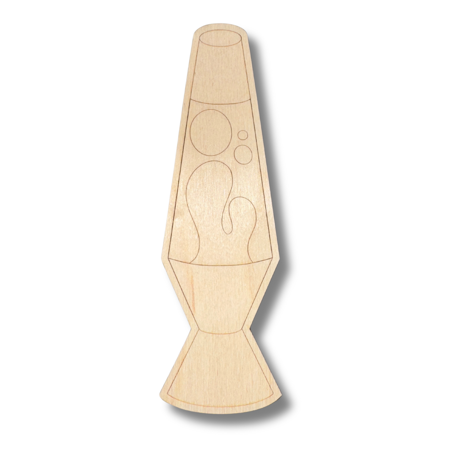 Unfinished Wood Etched Lava Lamp Shape | Paint By Line Crafts | up to 30" DIY
