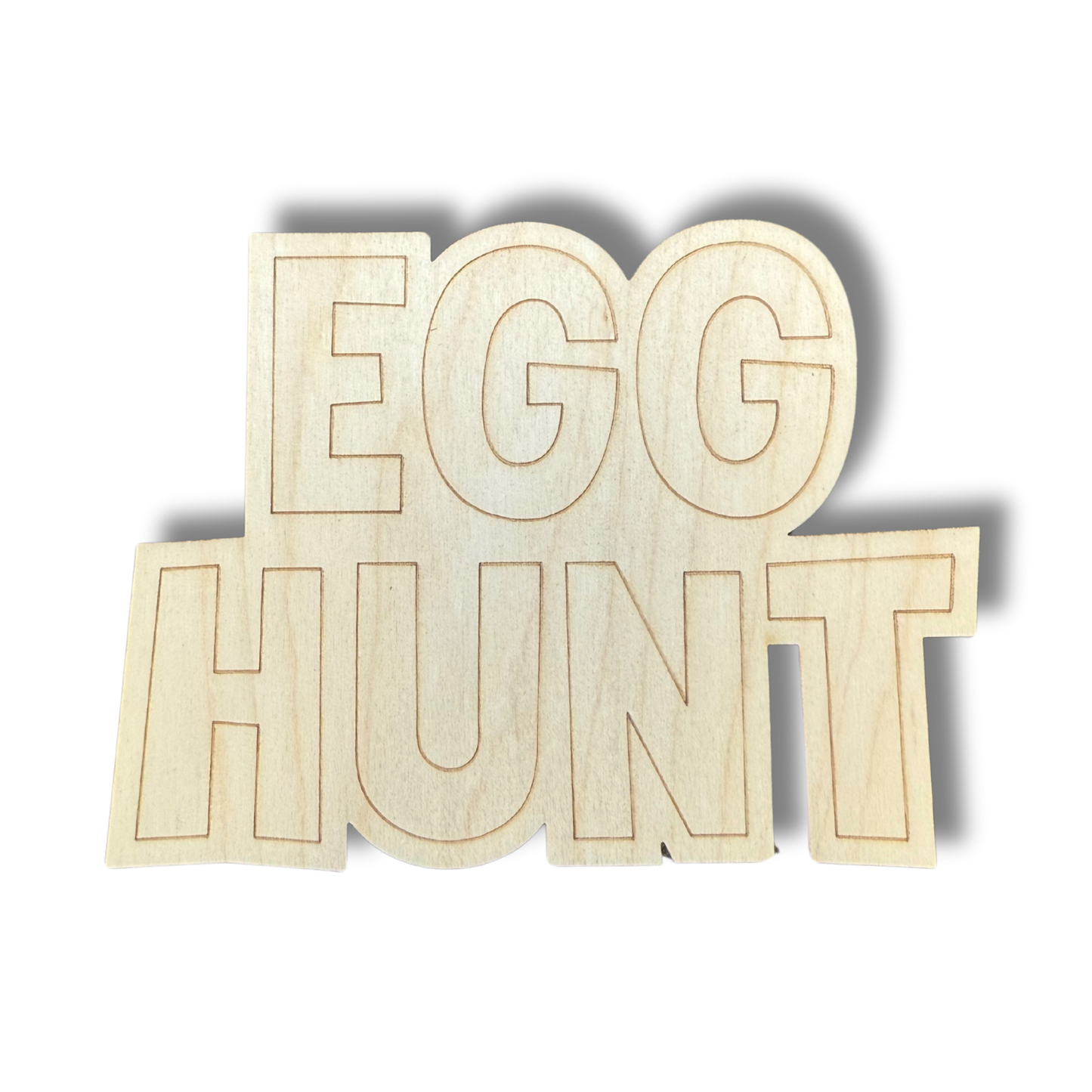 Unfinished Wood Etched Egg Hunt Shape | Paint By Line Crafts | up to 30" DIY