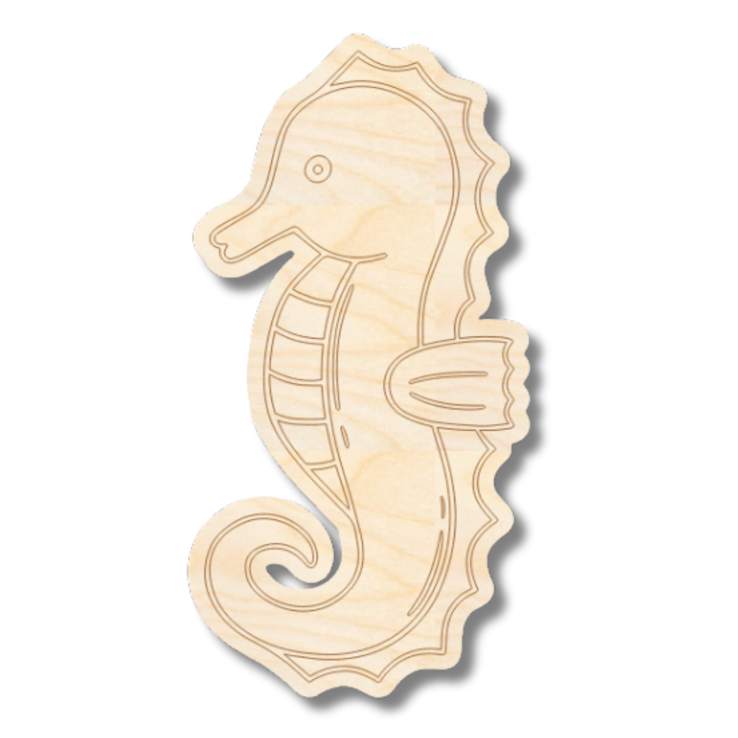 Unfinished Wood Etched Sea Horse Shape | Paint By Line Crafts | up to 30" DIY