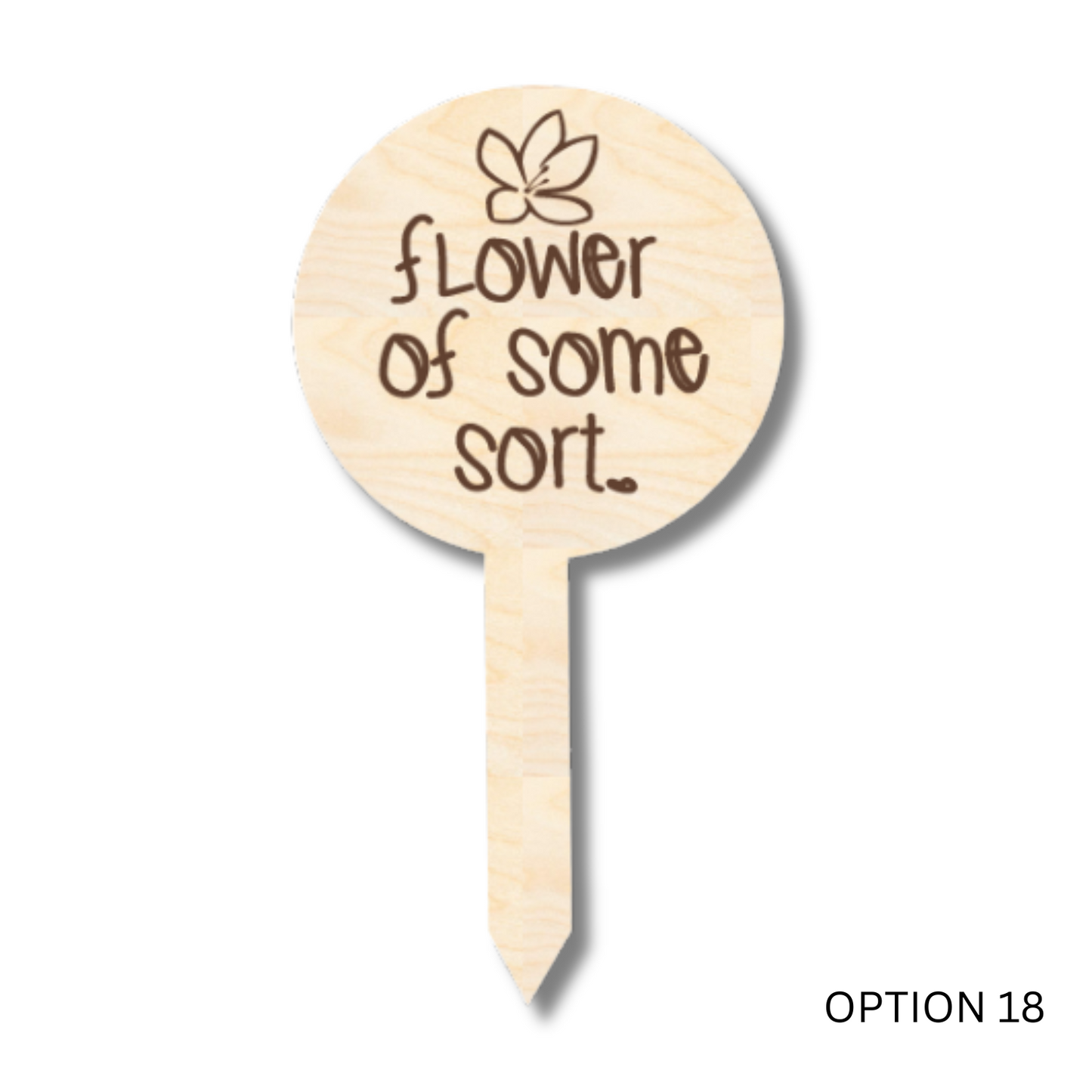 Unfinished Wood Funny Plant Stakes | 24 Options | 5" Tall | 1/8" Wood | Wood Craft Cutout