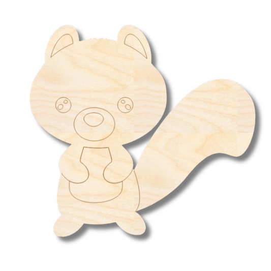 Unfinished Wood Etched Squirrel Shape | Paint By Line Crafts | up to 30" DIY