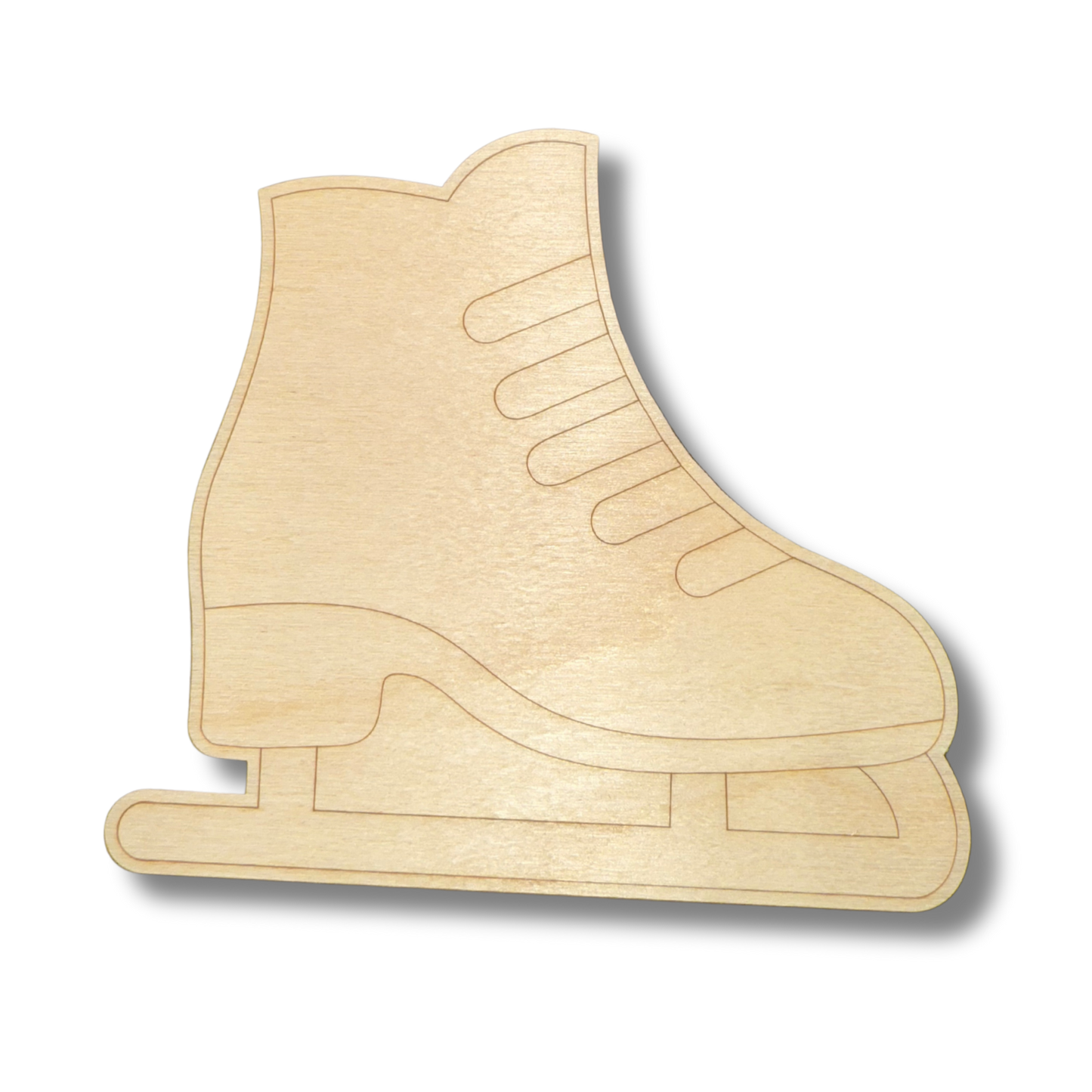 Unfinished Wood Etched Ice Skate Shape | Paint By Line Crafts | up to 30" DIY