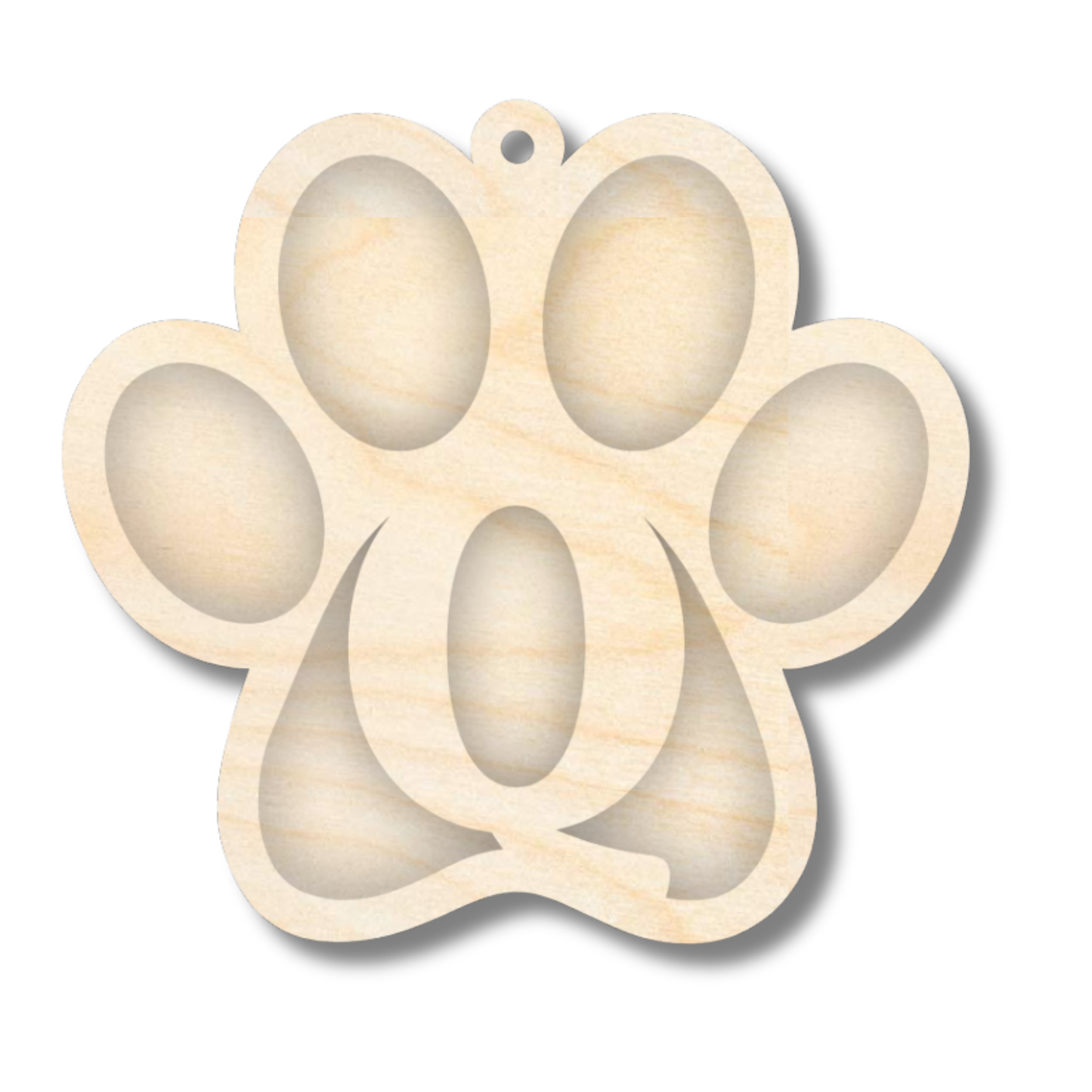 Unfinished Wood Layered Letter Paw Print Tags | A-Z | 2 Piece | 5" Wide | 1/8" Wood | Wood Craft DIY