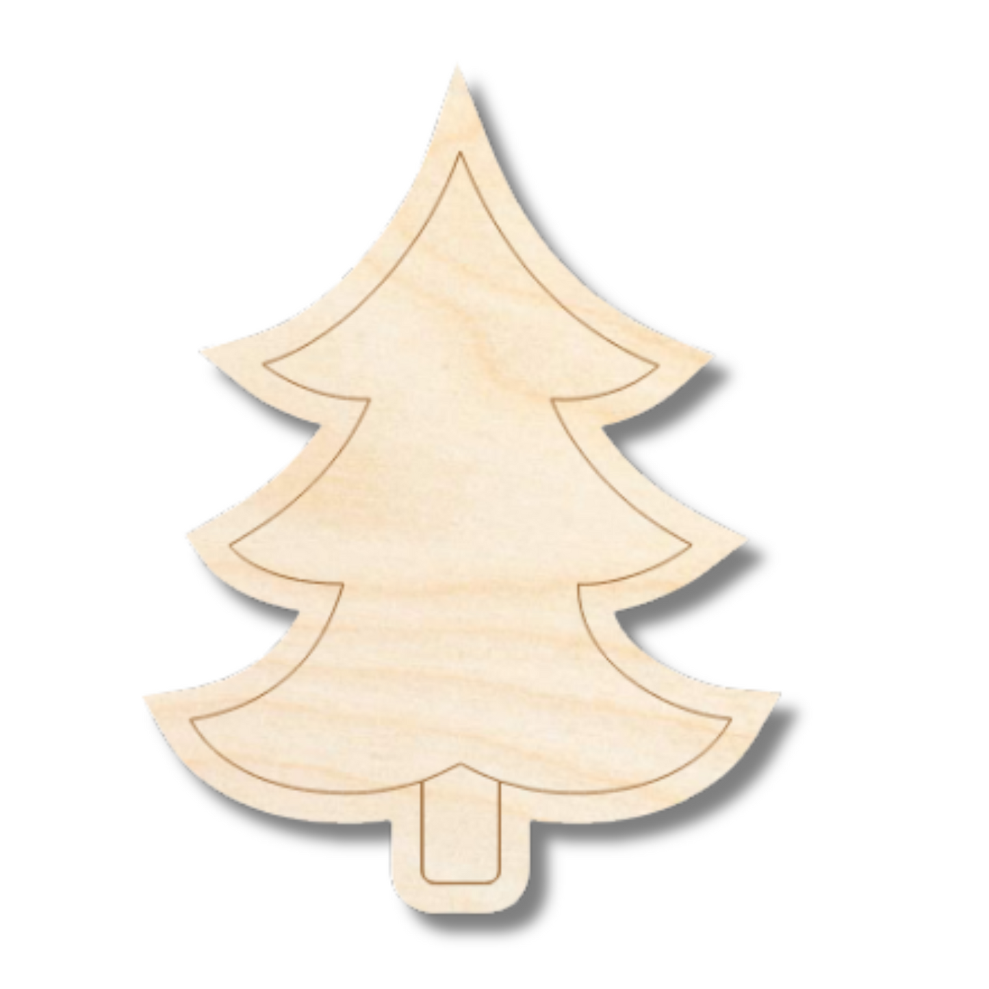 Unfinished Wood Etched Simple Tree Shape | Paint By Line Crafts | up to 30" DIY