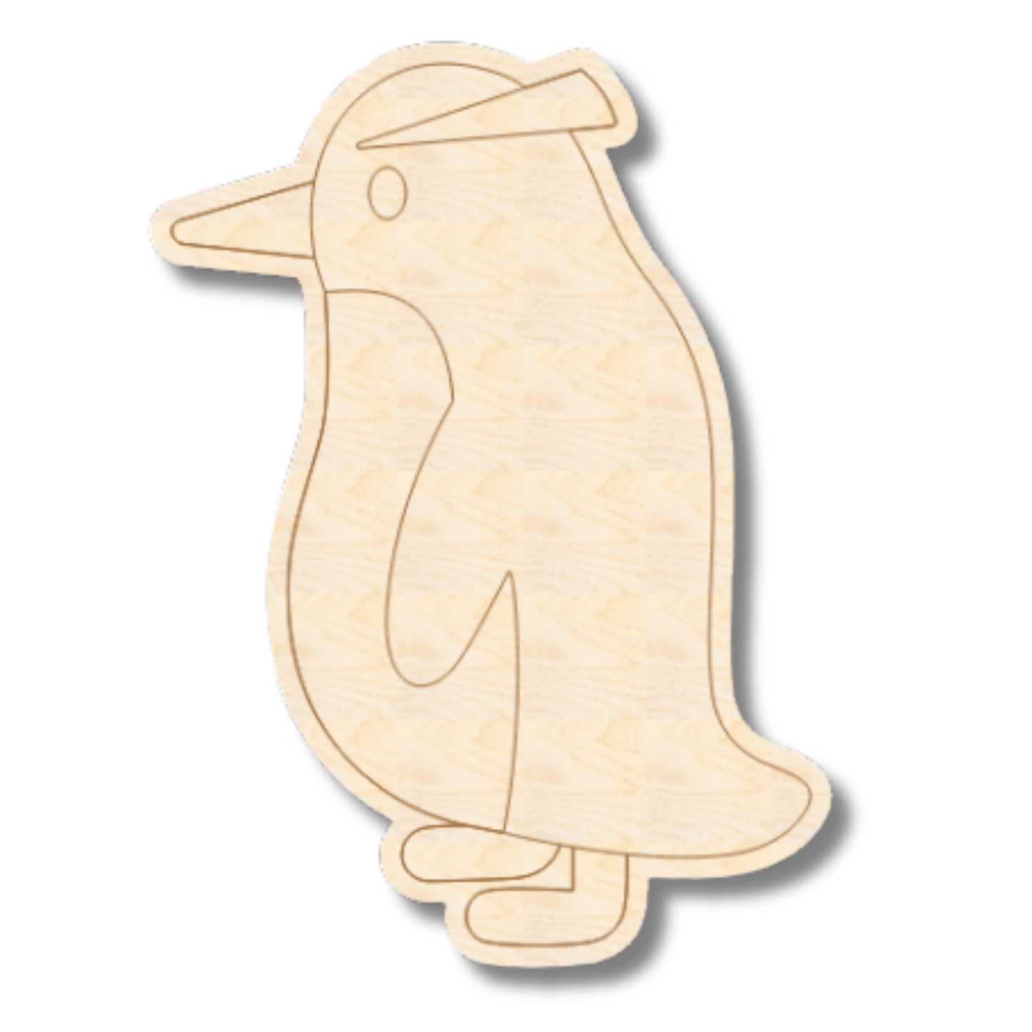 Unfinished Wood Etched Penguin Shape | Paint By Line Crafts | up to 30" DIY